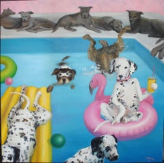 Jet set, 100x100 cm, oil on canvas