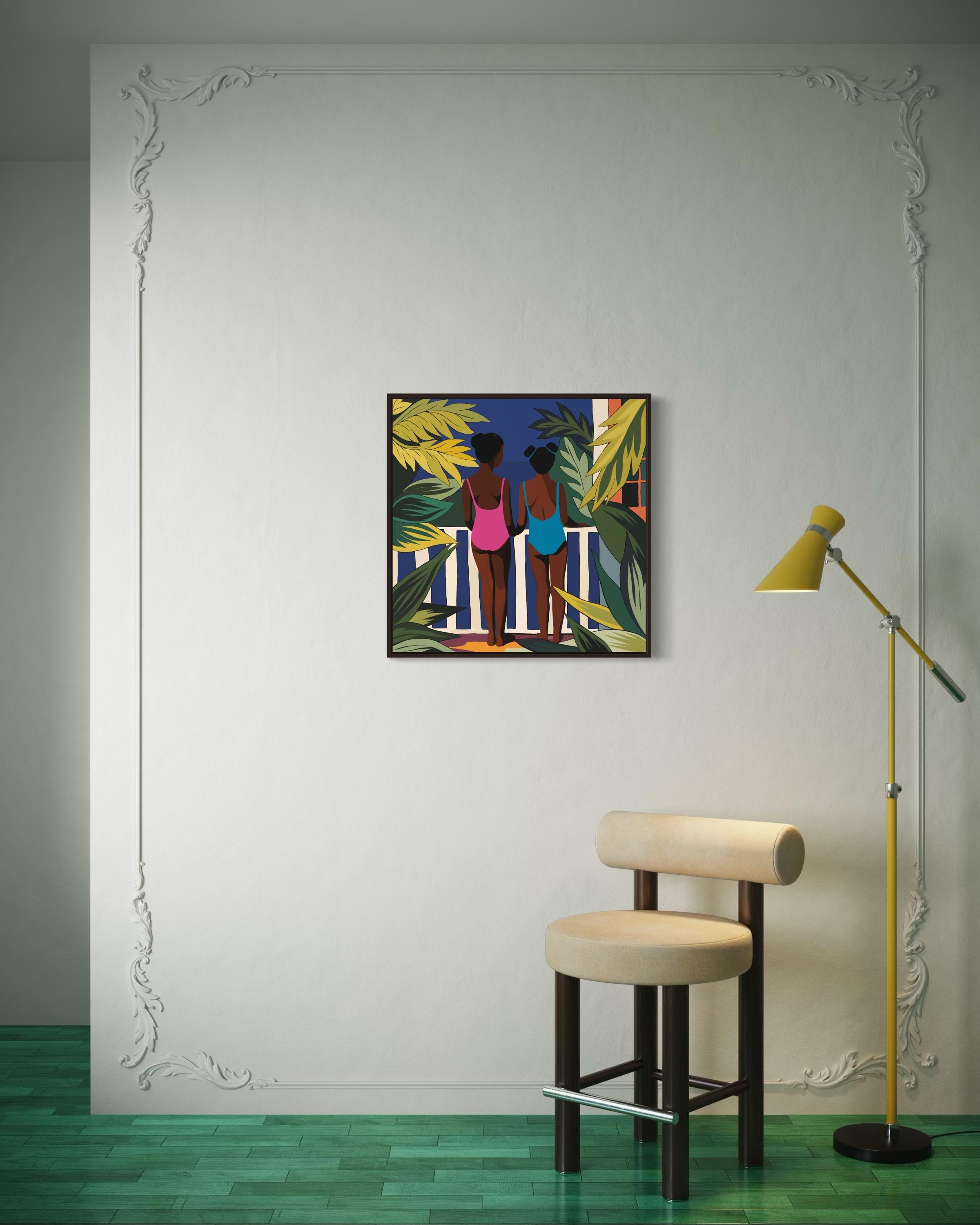 sisterhood , 70x70cm, impression sur toile, édition 20 pcs. - Noir Still-Life Print par Nina Tsoriti