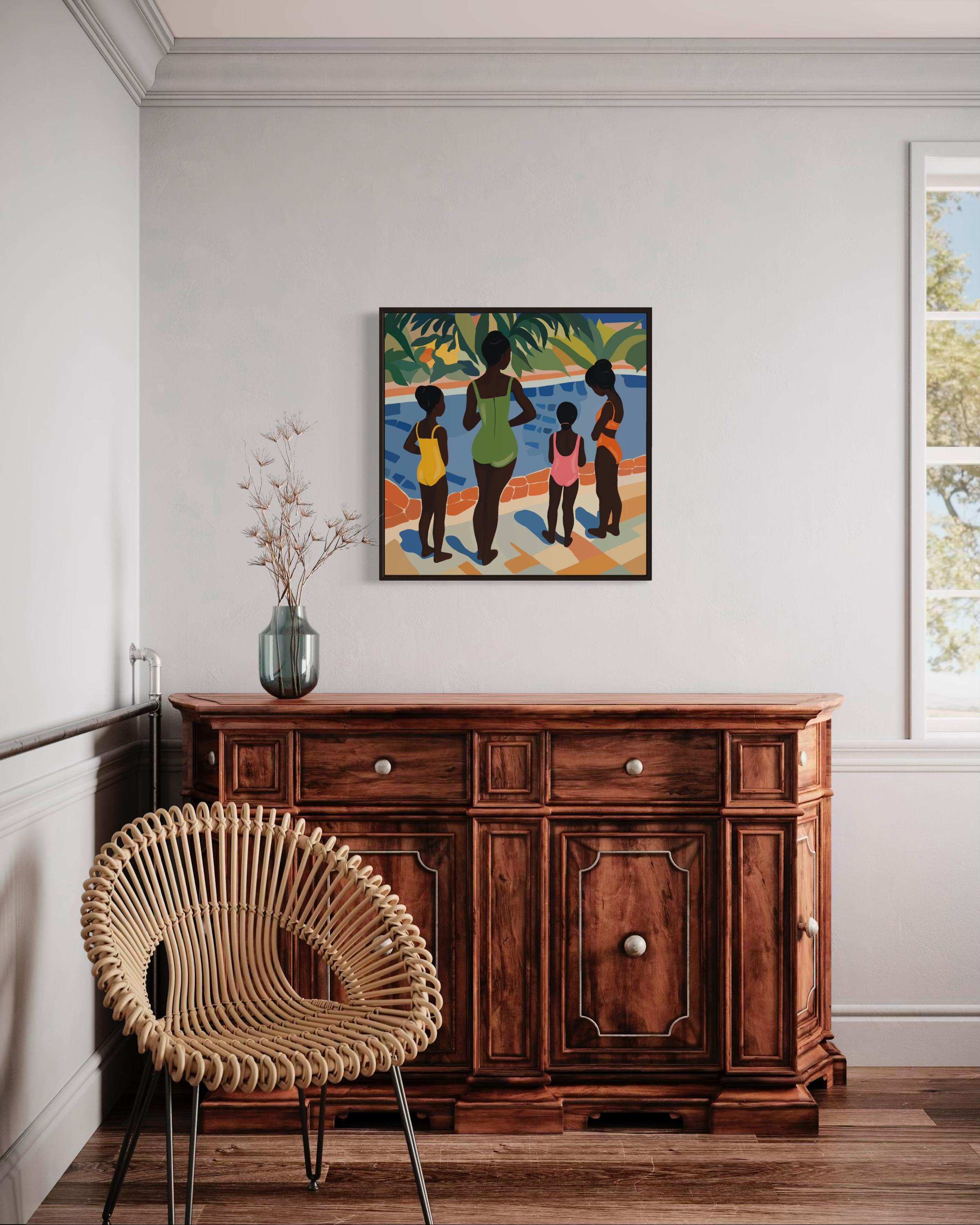 sisterhood , 70x70cm, impression sur toile, édition 20 pcs. - Pop Art Art par Nina Tsoriti