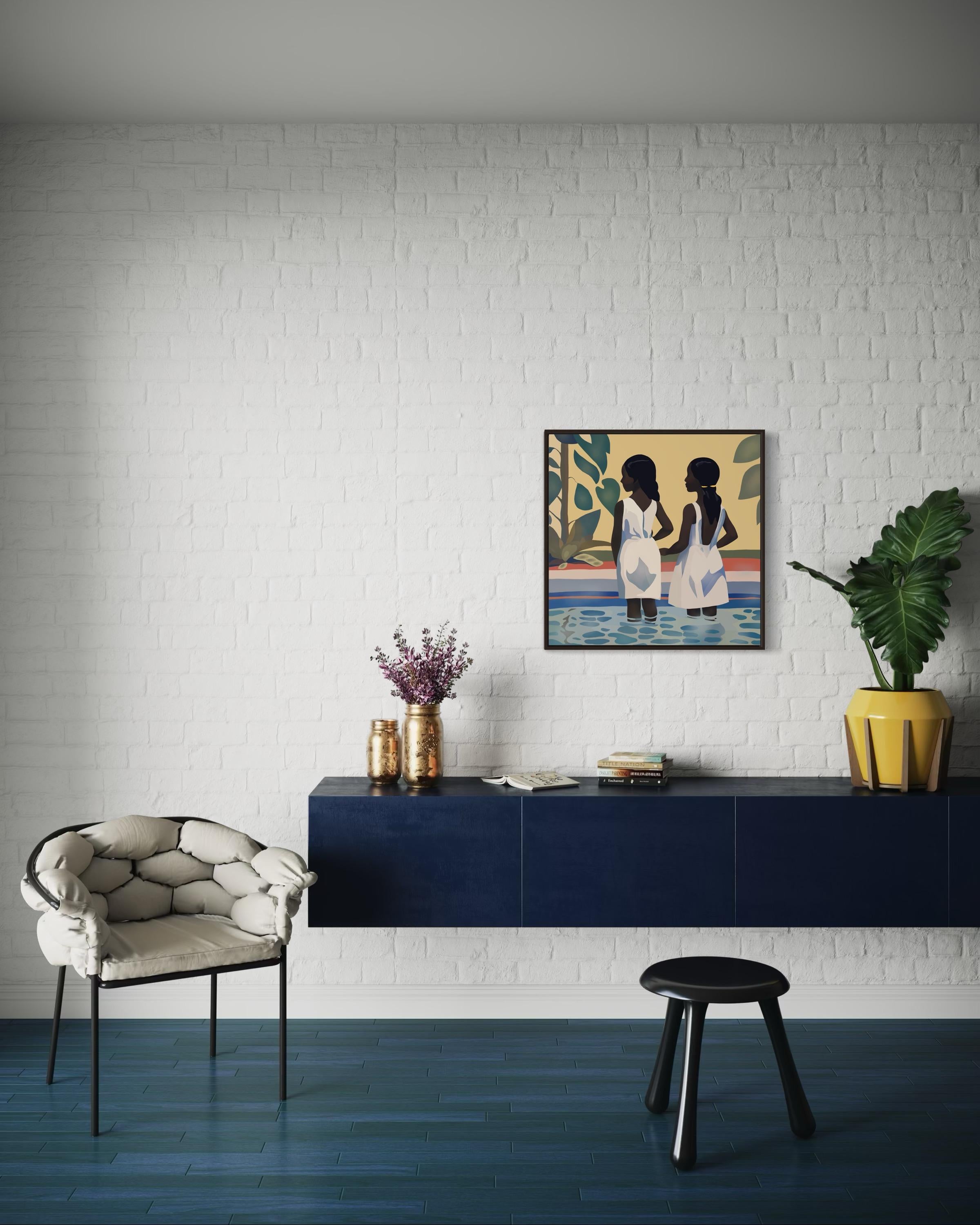 sisterhood , 70x70cm, impression sur toile, édition 20 pcs. - Gris Still-Life Print par Nina Tsoriti