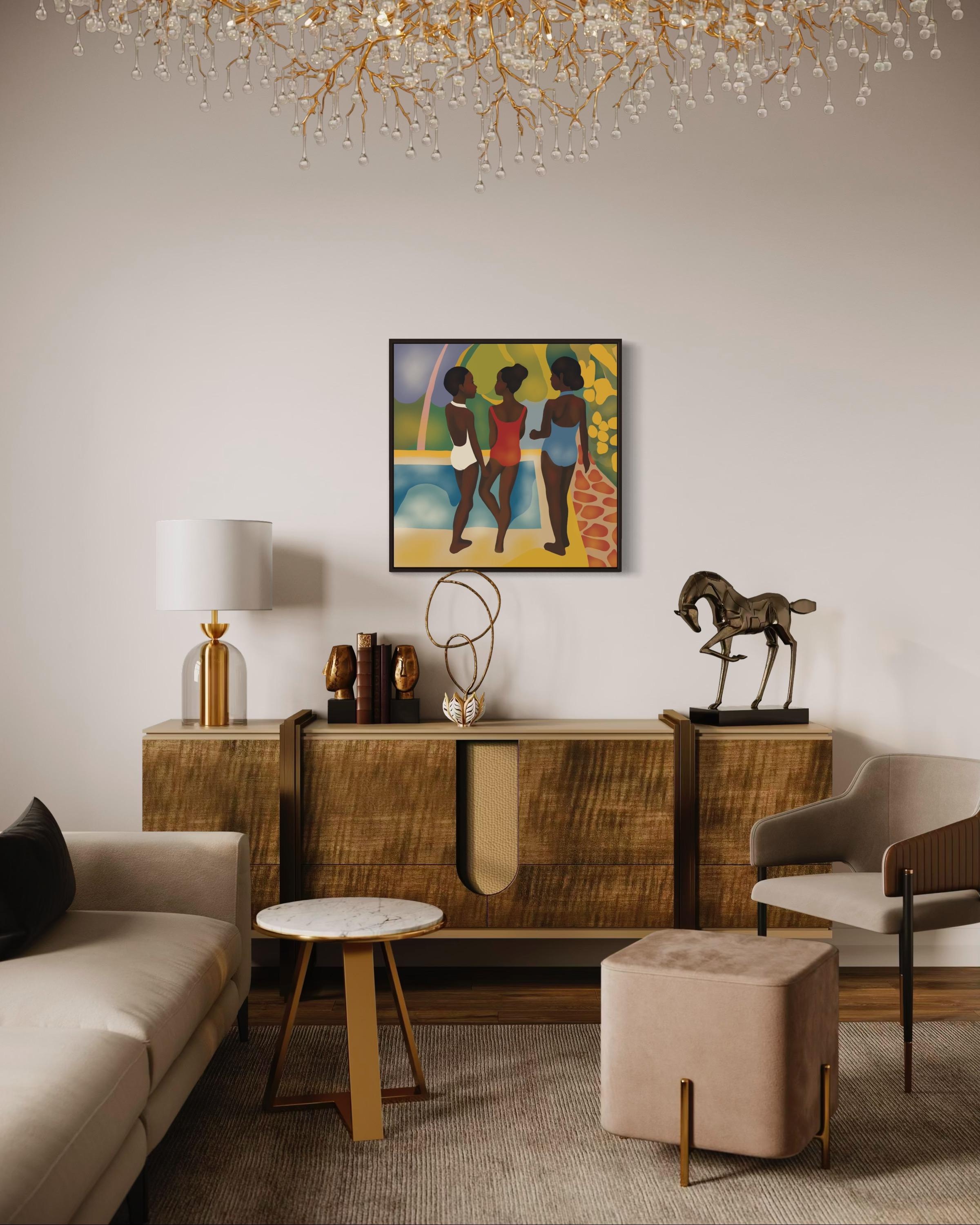 sisterhood , 70x70cm, impression sur toile, édition 20 pcs. - Pop Art Print par Nina Tsoriti