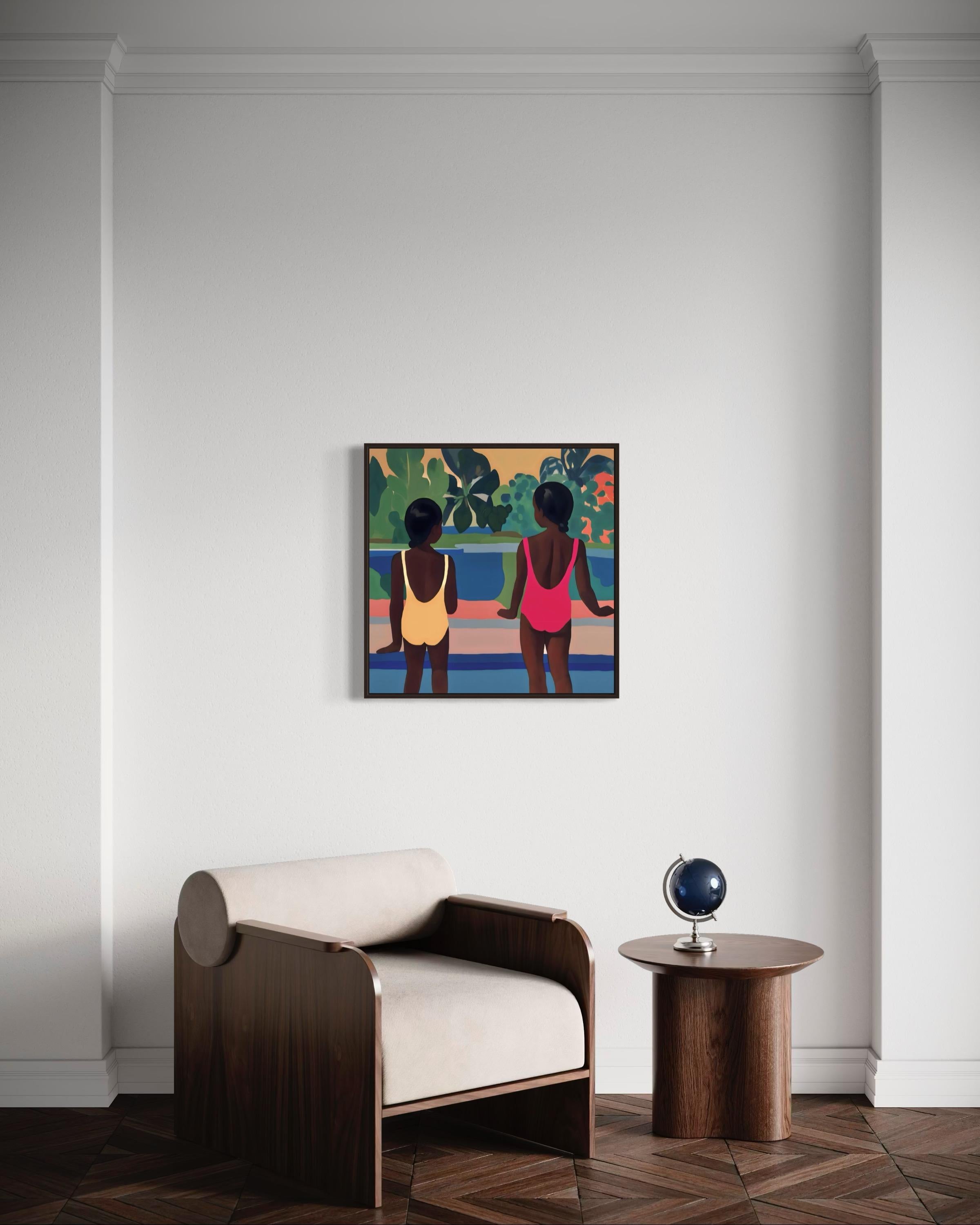 sisterhood , 70x70cm, impression sur toile, édition 20 pcs. - Noir Still-Life Print par Nina Tsoriti