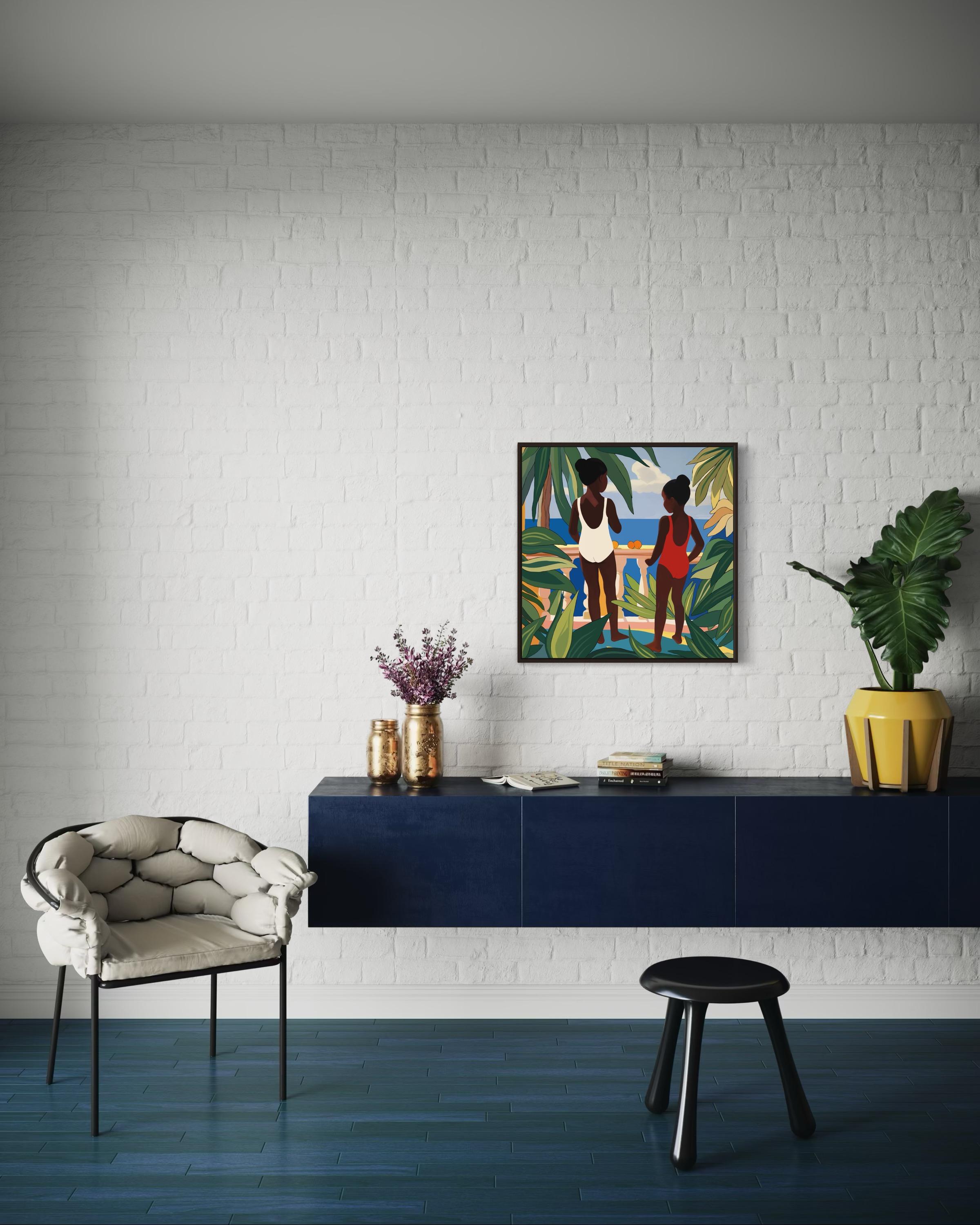 sisterhood , 70x70cm, impression sur toile, édition 20 pcs. - Noir Still-Life Print par Nina Tsoriti