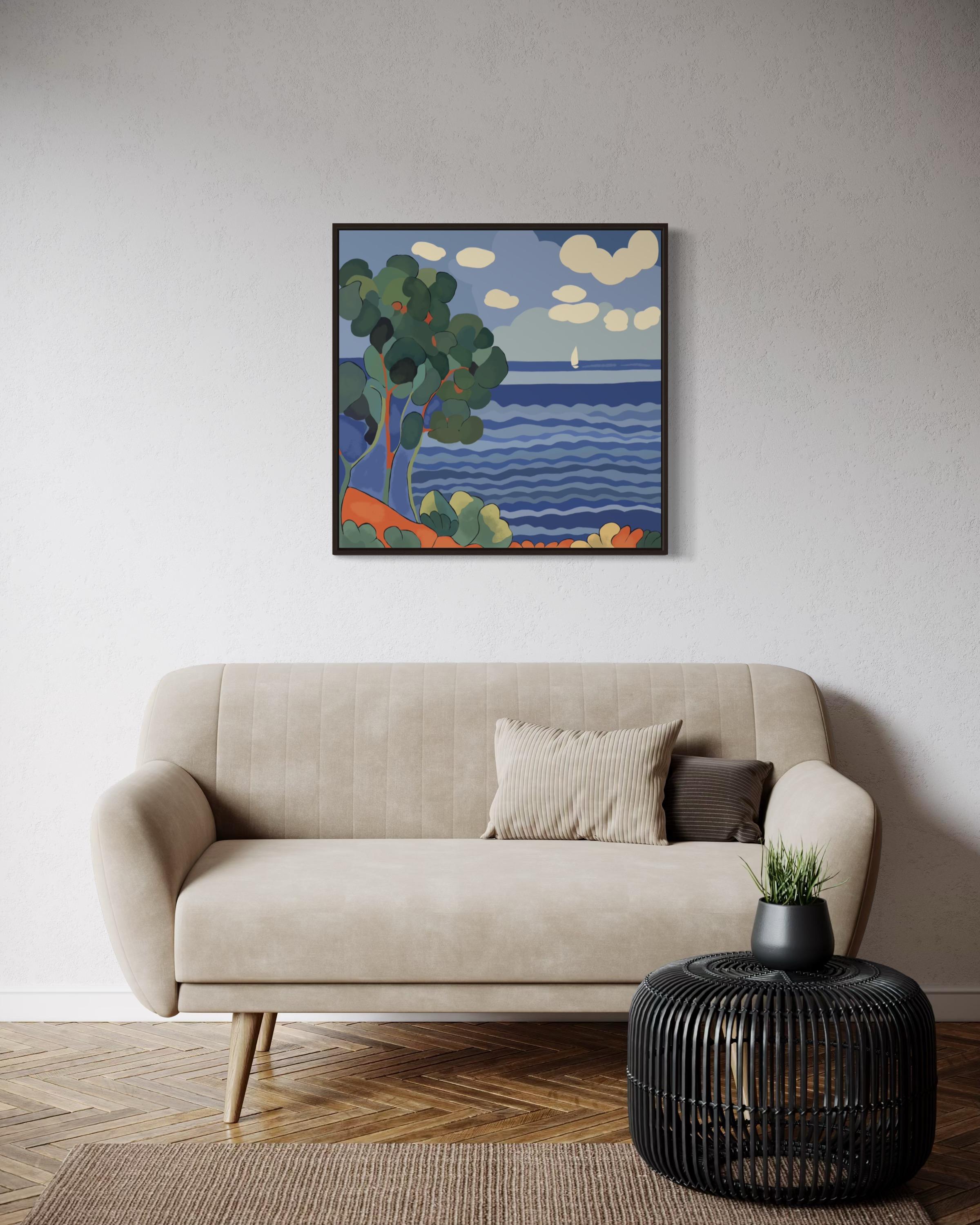 Seascape , 70x70cm, print on canvas.Edition 20 pcs. - Print by Nina Tsoriti