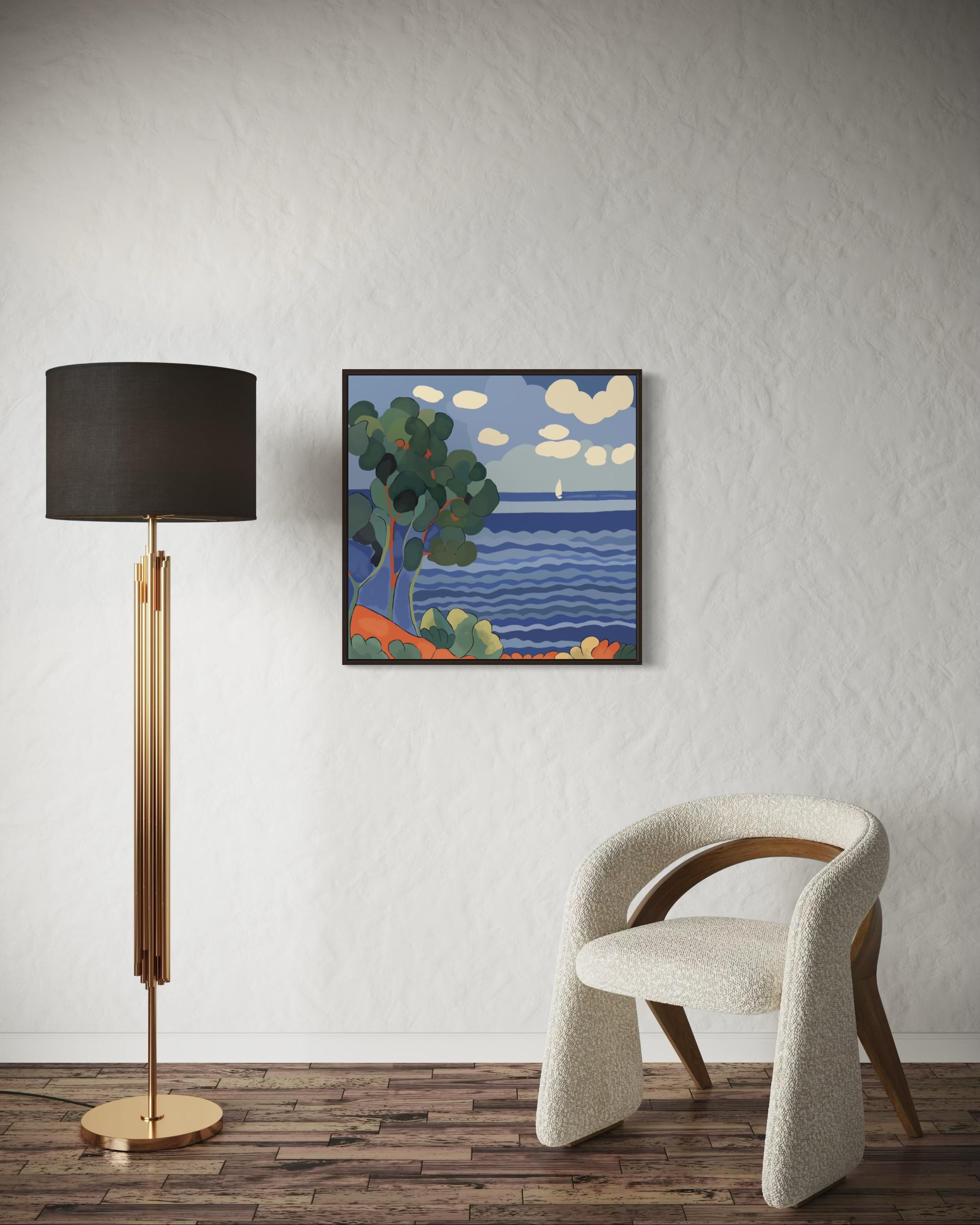 Seascape , 70x70cm, print on canvas.Edition 20 pcs. - Pop Art Print by Nina Tsoriti