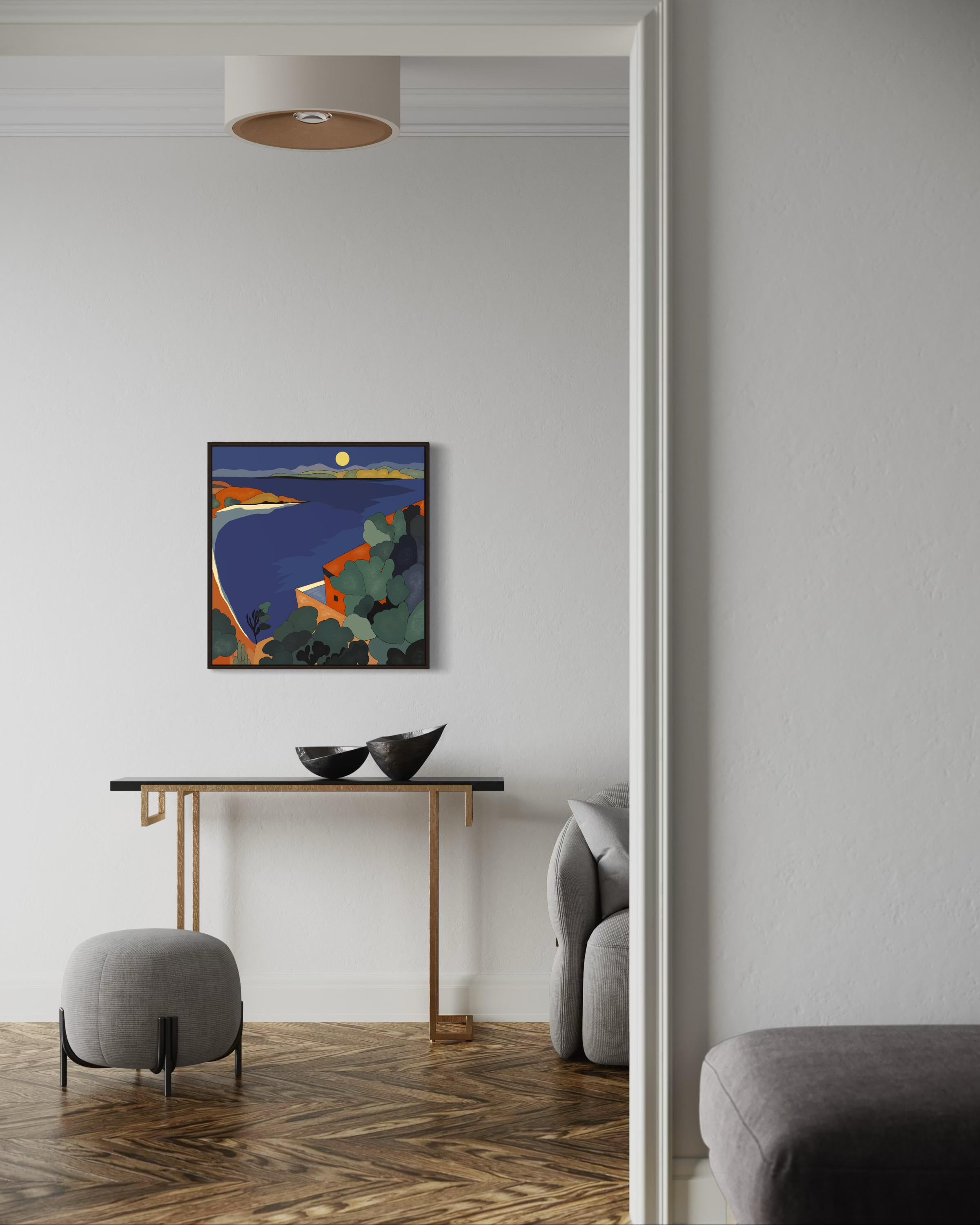 Seascape , 70x70cm, print on canvas.Edition 20 pcs. - Purple Still-Life Print by Nina Tsoriti