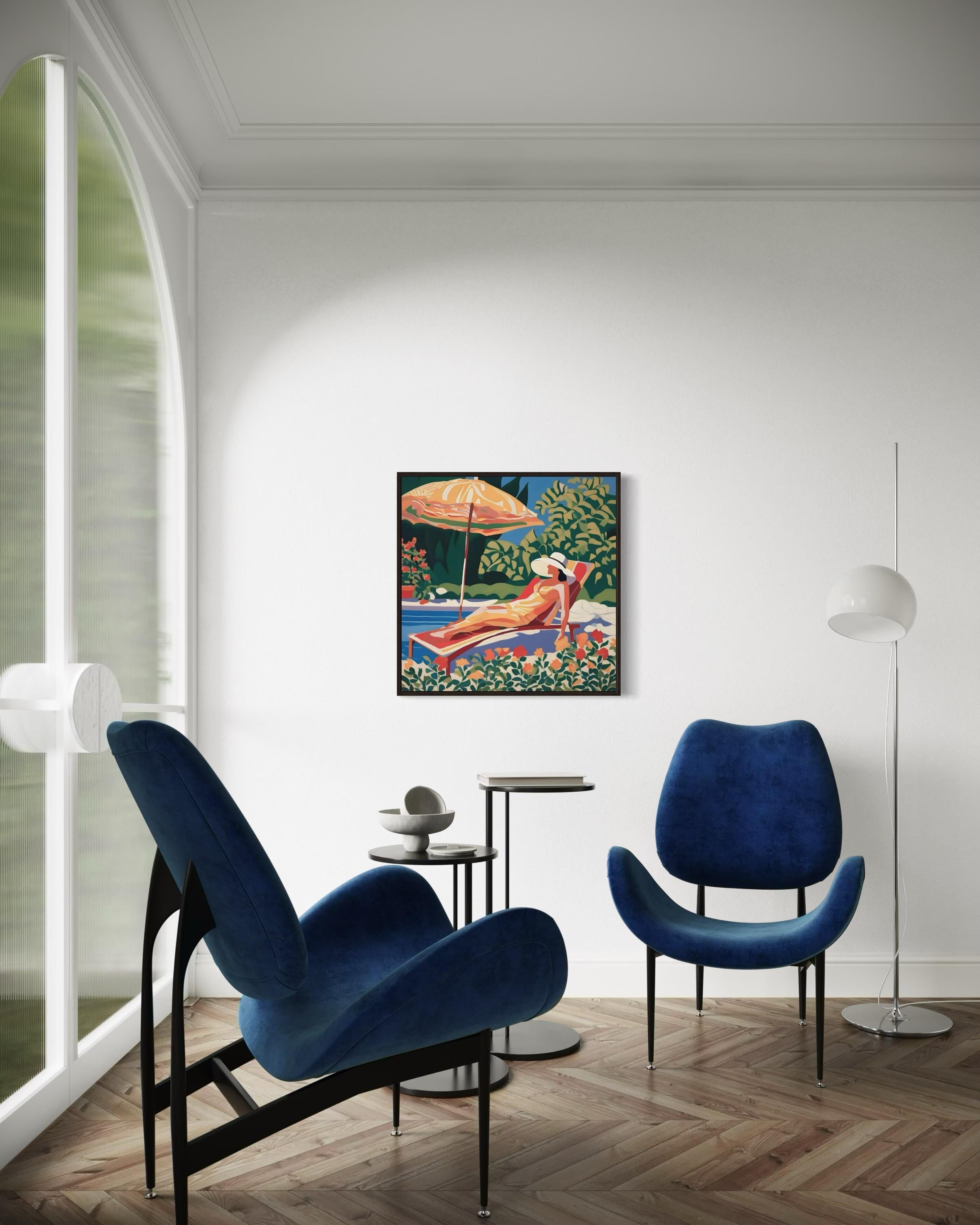 Temps d'été, 70x70cm, impression sur toile, édition 20 pièces. - Pop Art Print par Nina Tsoriti