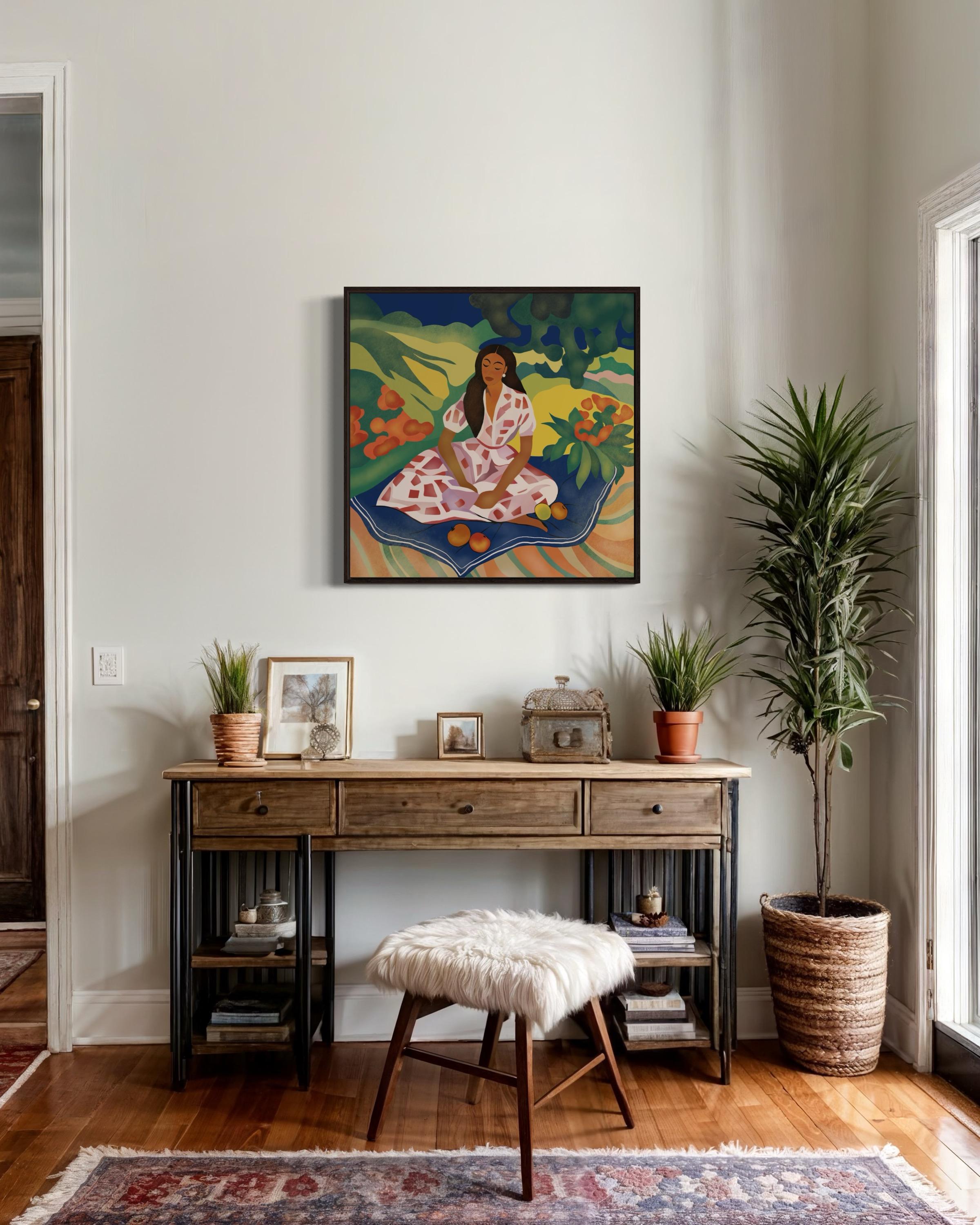 Temps d'été, 70x70cm, impression sur toile, édition 20 pièces. - Pop Art Art par Nina Tsoriti