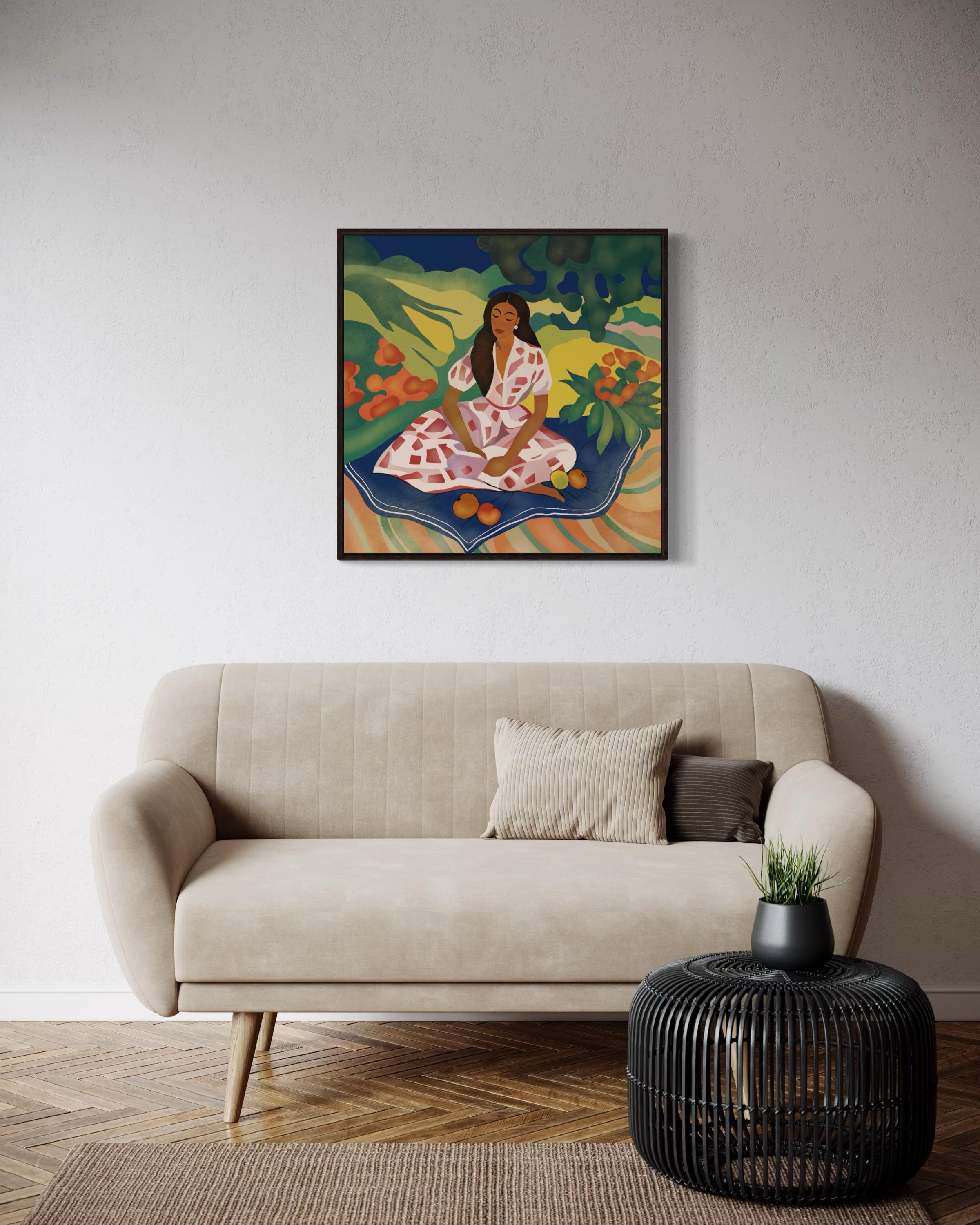 Temps d'été, 70x70cm, impression sur toile, édition 20 pièces. en vente 1