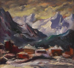 Ciel orageux, 31x33 cm, huile sur toile