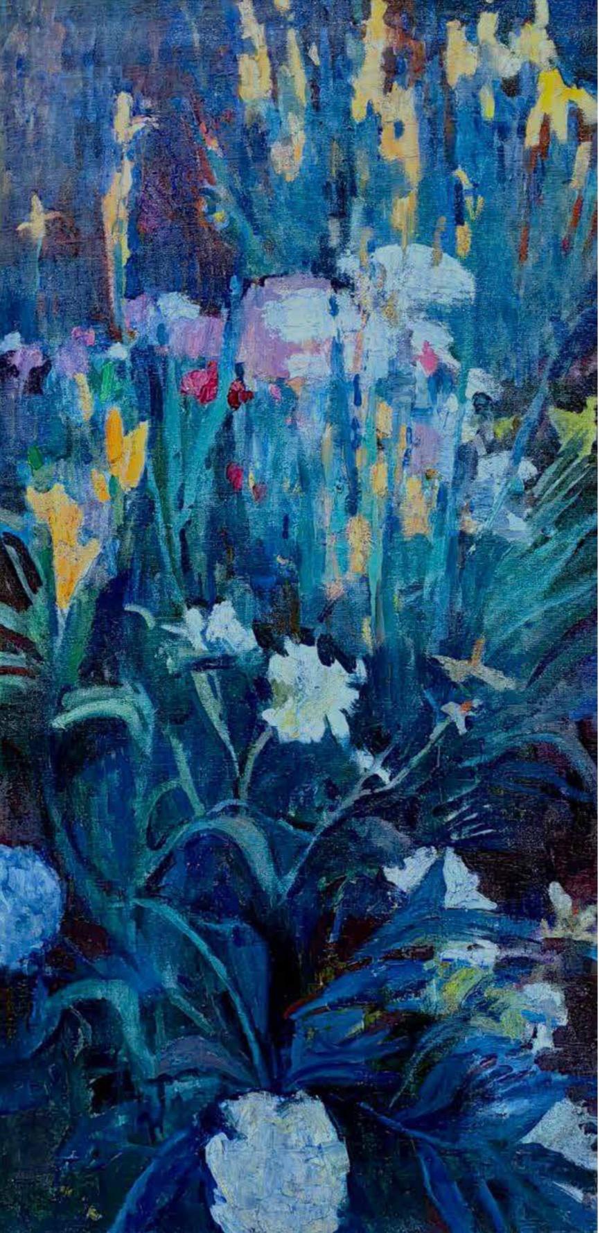 Figurative Painting de Ksenia Saldaeva - Flores nocturnas , 100x60 cm, óleo sobre lienzo