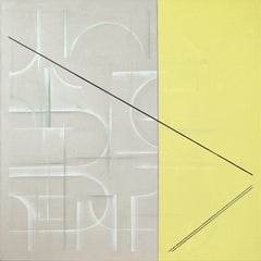 Yellow Stripe/Mazes. 100x100cm, acrylic on canvas