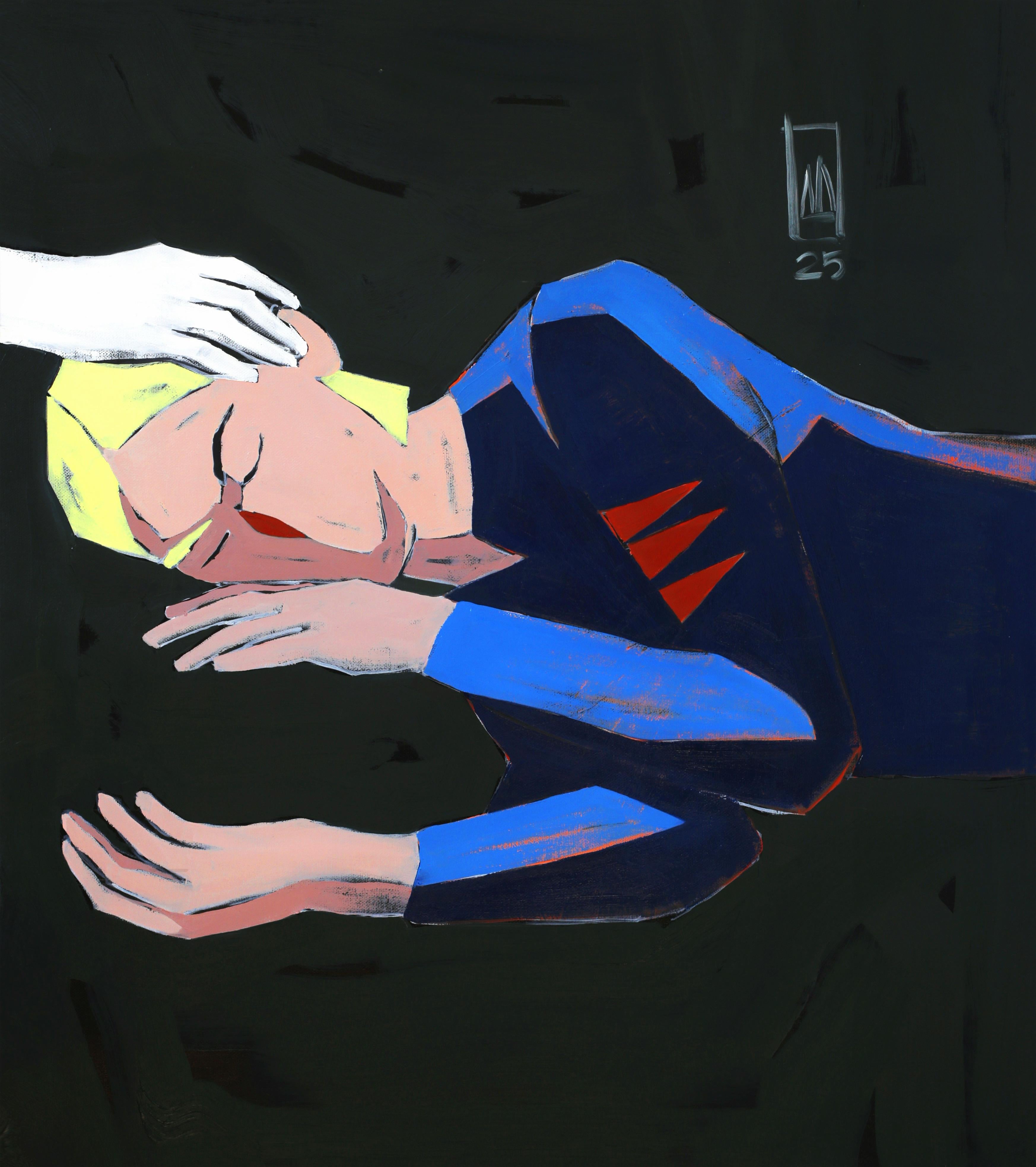 Anastasiia Danilenko Figurative Painting - Good night, 80x70cm, oil on canvas