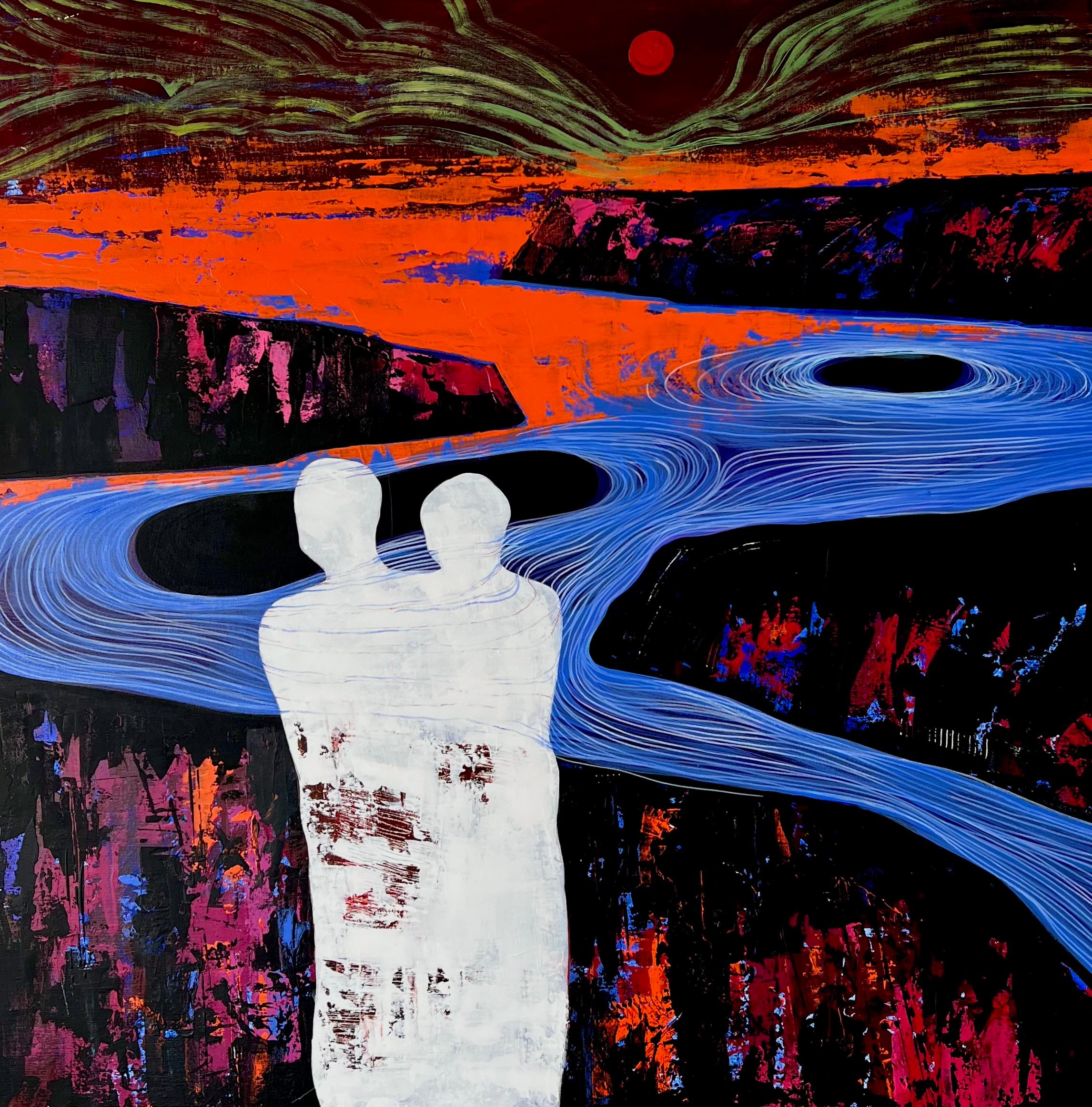 Heat, 100х100 cm, acrylic  on canvas - Art by Elizeveta Pugacheva