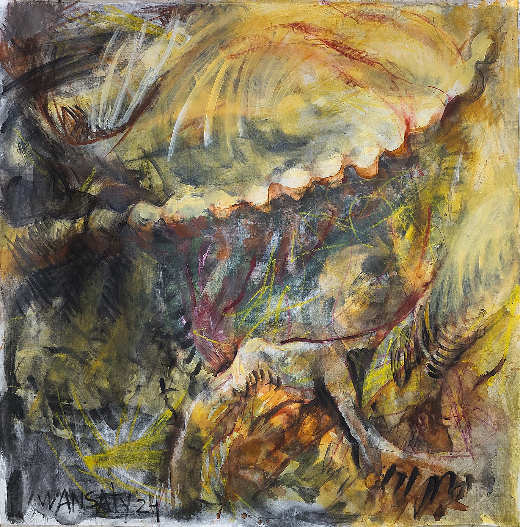 Ridge, 150x150cm, oil, acrylic, canvas - Art by Tatiana Levchenko