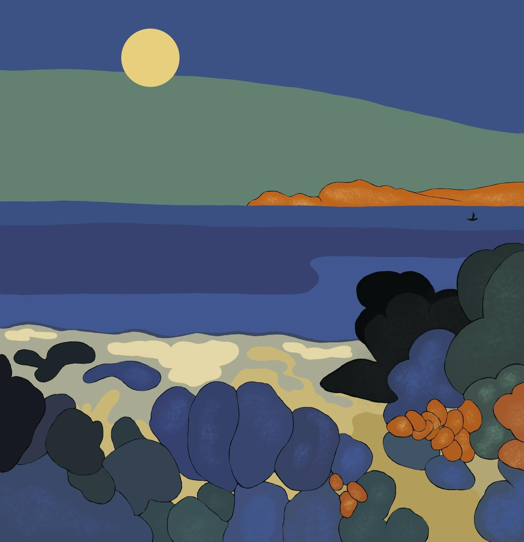 Seascape , 70x70cm, print on canvas.Edition 20 pcs. - Art by Nina Tsoriti