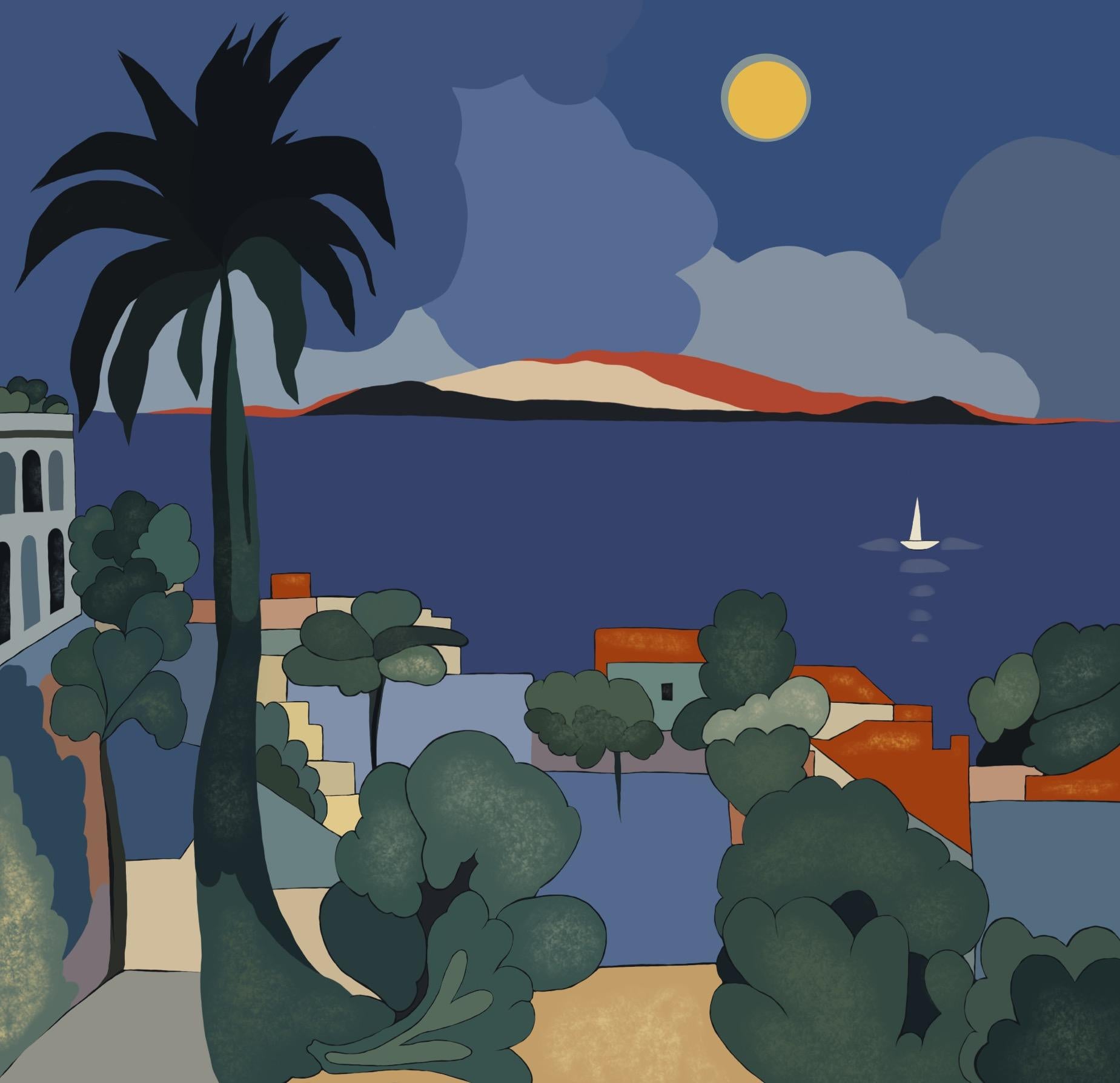 Seascape , 70x70cm, print on canvas.Edition 20 pcs. - Art by Nina Tsoriti