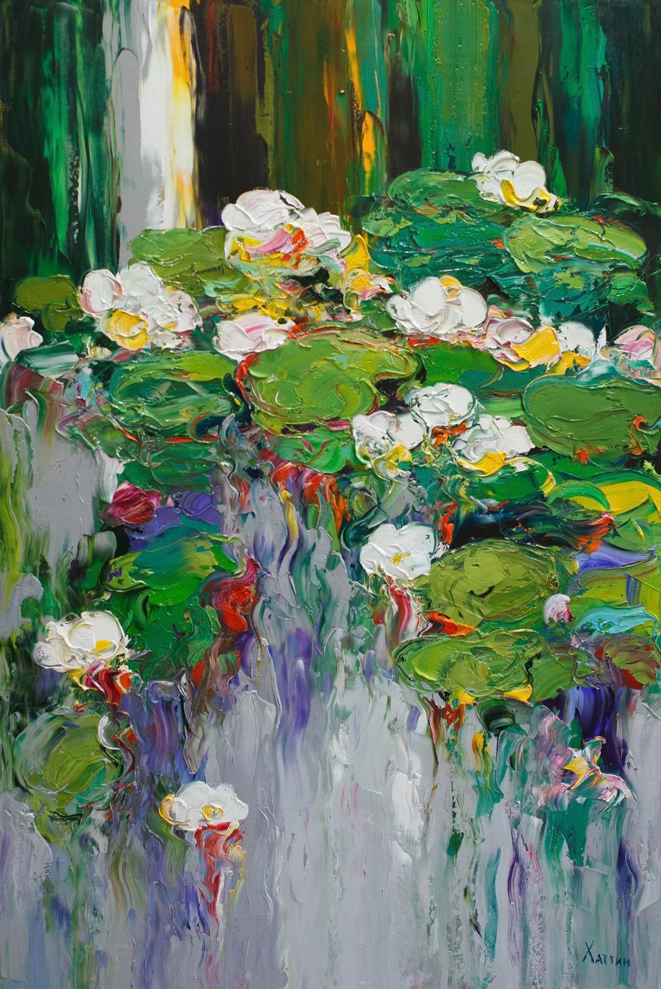 Valeri Hatin Abstract Painting - Landscape , 90x60cm, oil on canvas