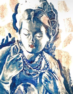 Malachite box, 40x30cm, monotype/paper