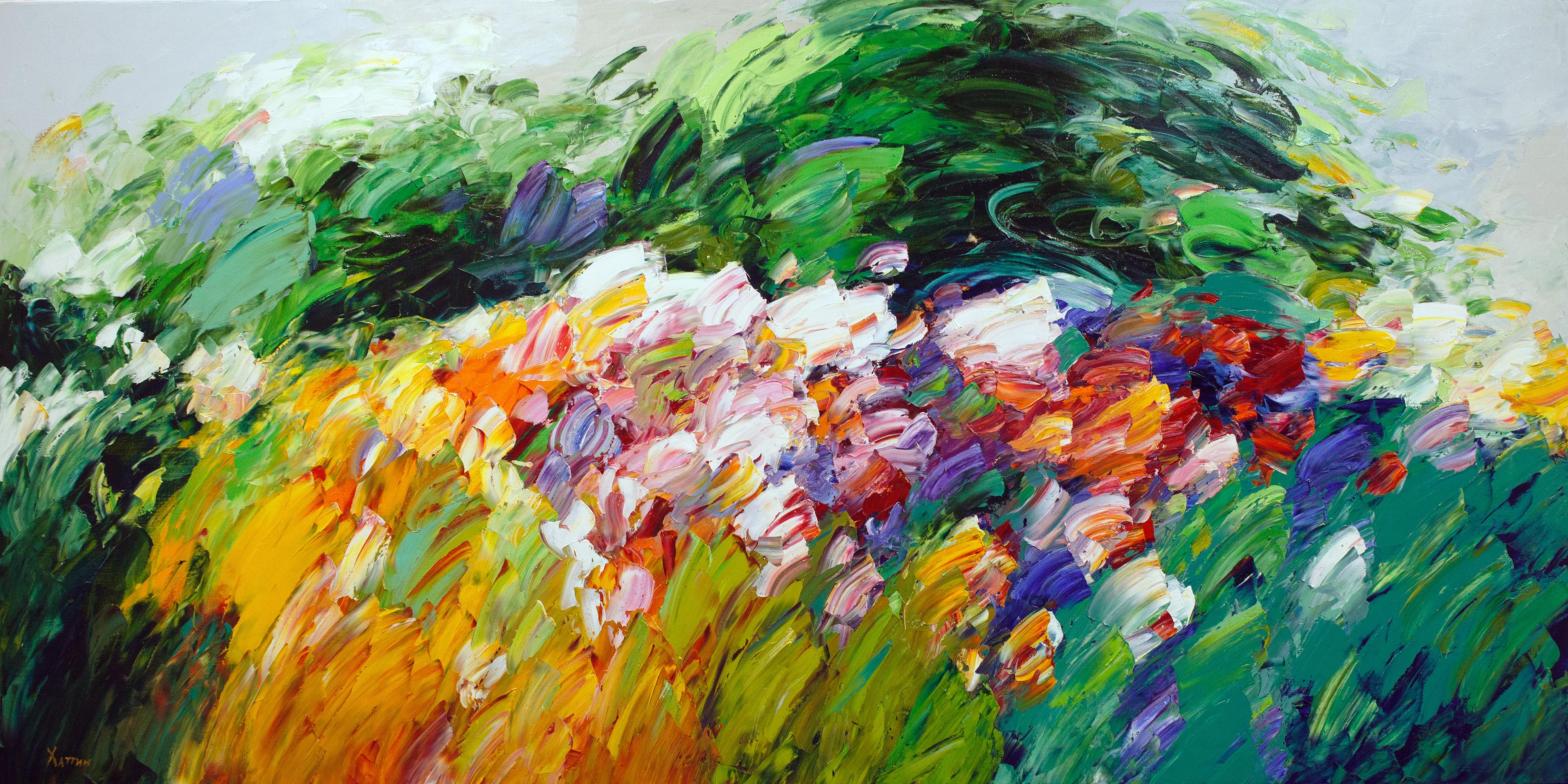 Landscape , 100x200 cm, oil on canvas - Art by Valeri Hatin