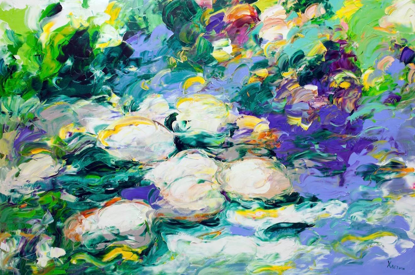 Valeri Hatin Abstract Painting - Landscape , 80x120 cm, oil on canvas