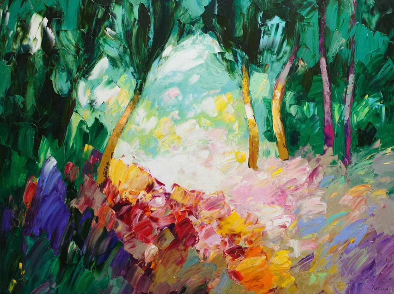 Valeri Hatin Abstract Painting - Landscape , 90x120 cm, oil on canvas