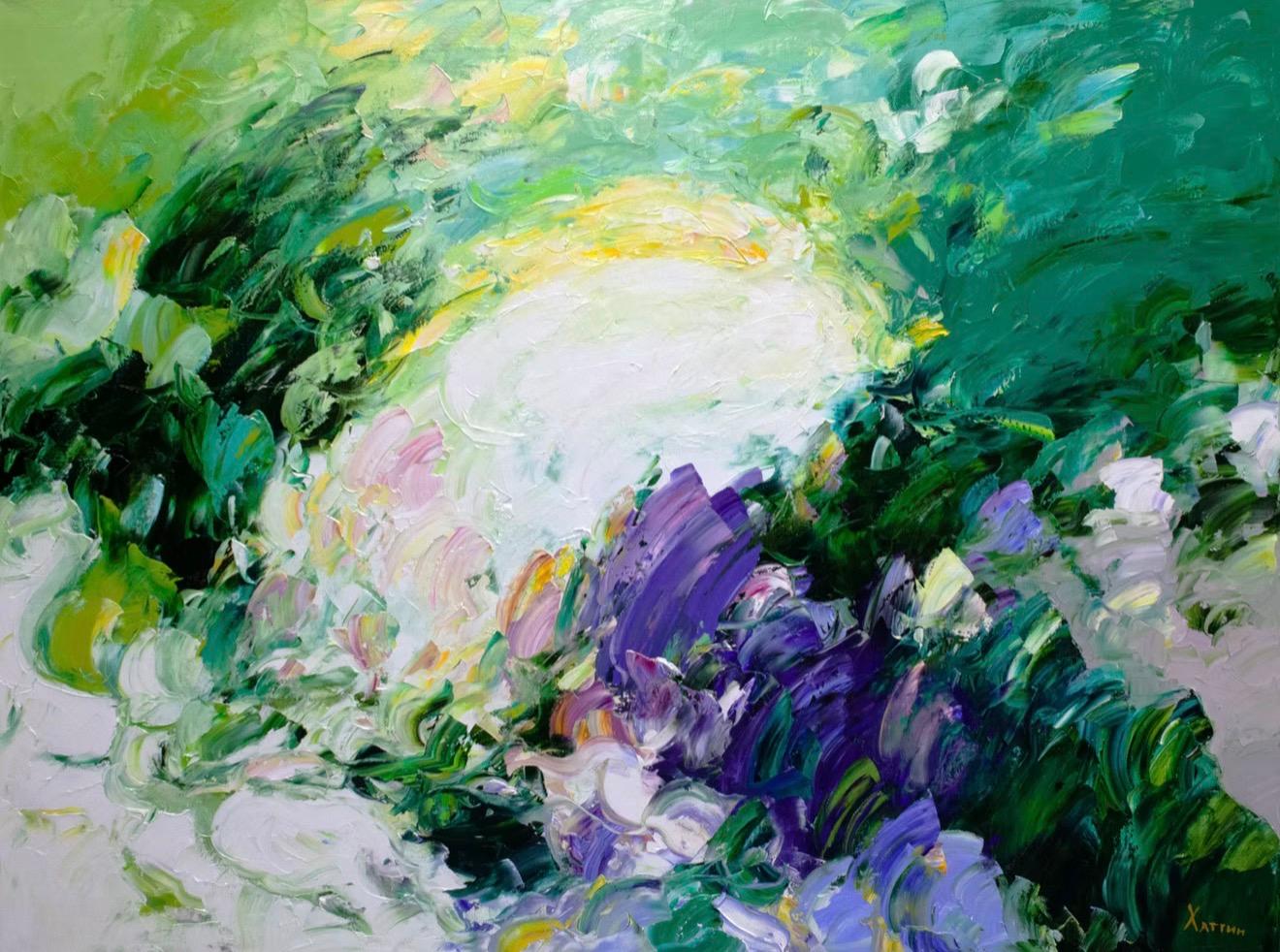 Valeri Hatin Abstract Painting - Landscape , 90x120 cm, oil on canvas
