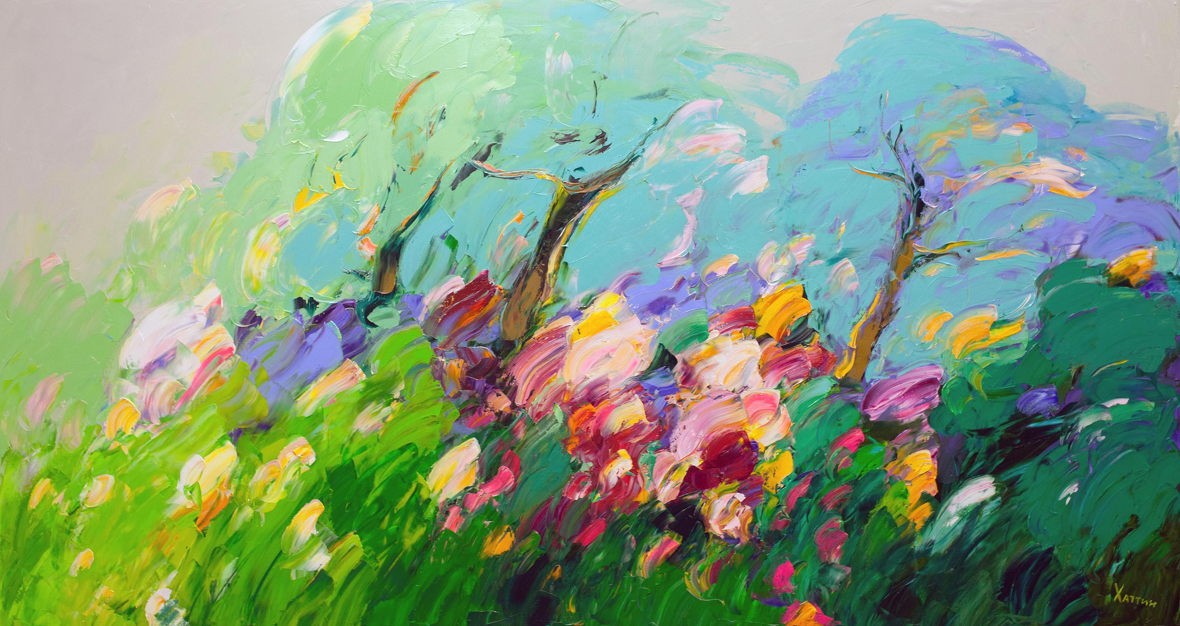 Landscape , 85x160 cm, oil on canvas - Art by Valeri Hatin