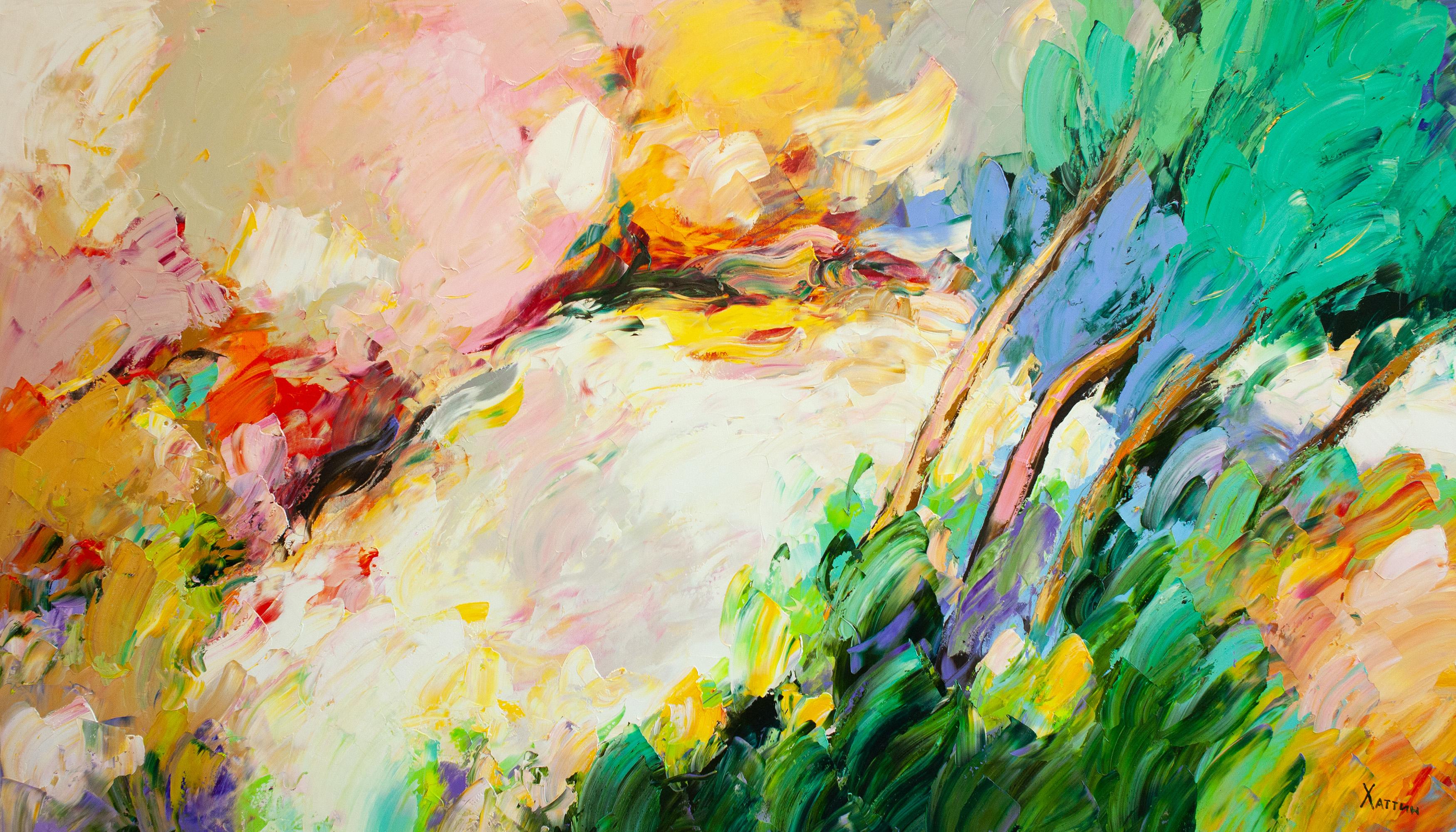 Valeri Hatin Abstract Painting - Landscape , 80x140 cm, oil on canvas