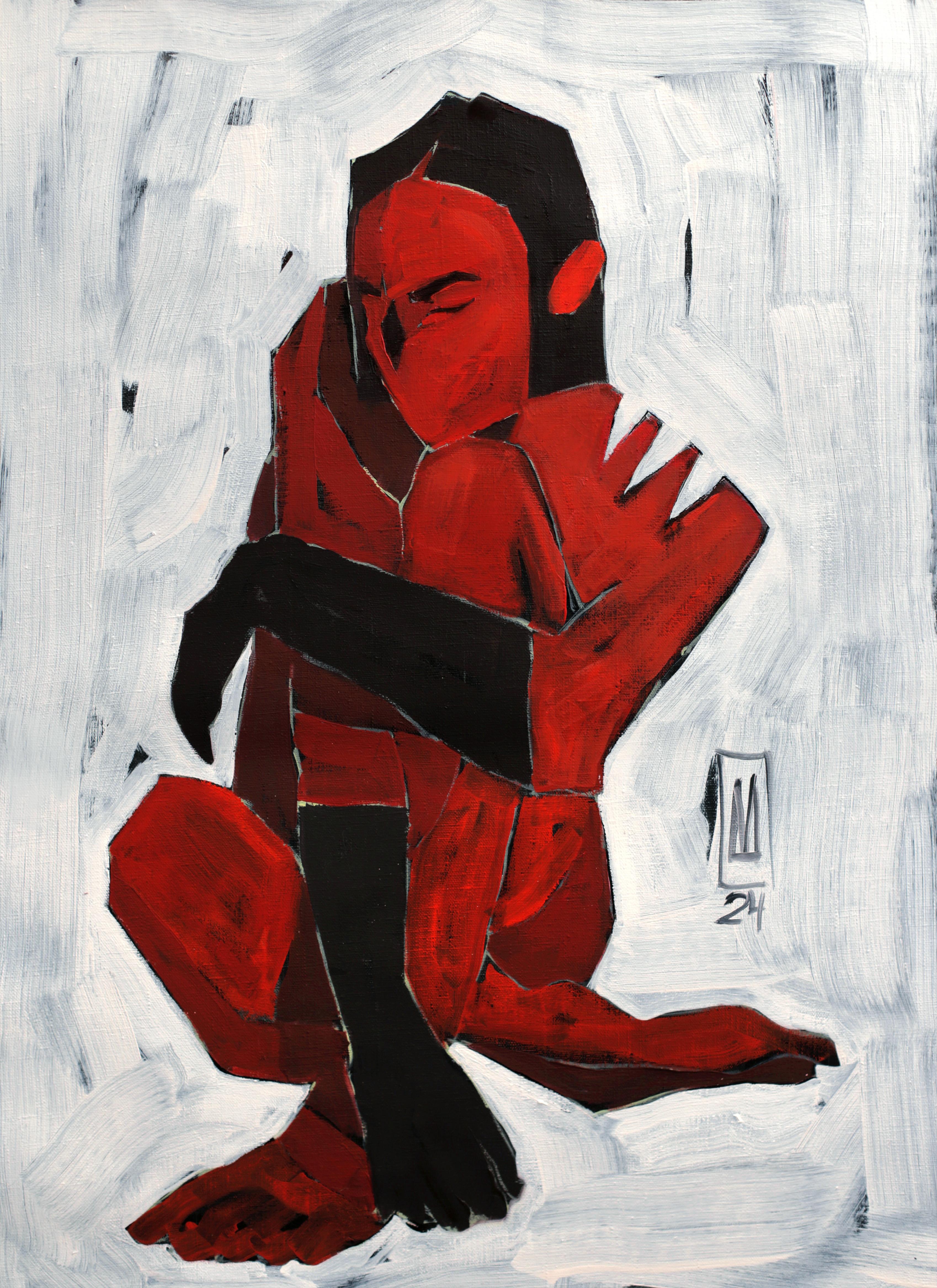 In the womb, 70x50cm, oil on canvas - Art by Anastasiia Danilenko