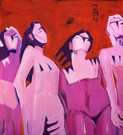 Bañistas, 100x90cm, óleo sobre lienzo