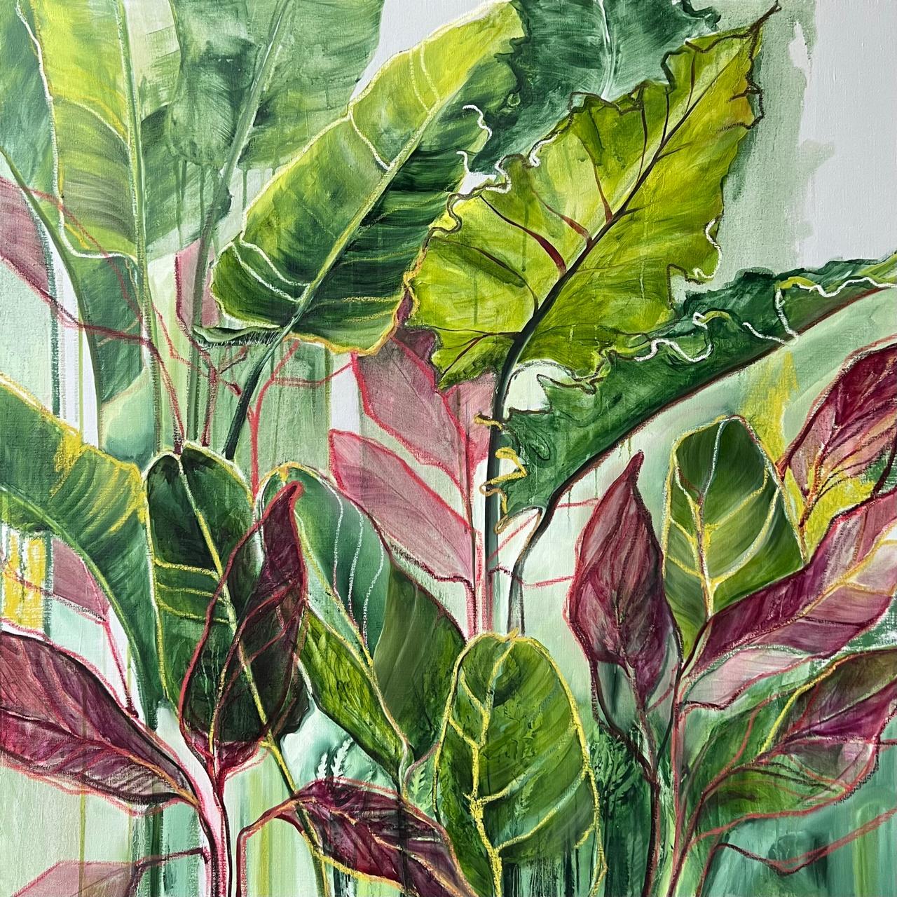 sunny day, 90x90 cm, oil on canvas - Painting de Inna Sumina