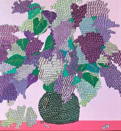 Bouquet of lilacs, 80x80cm, acrylic on canvas