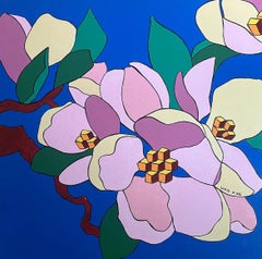 Apple blossom, 100x100cm, acrylic on canvas