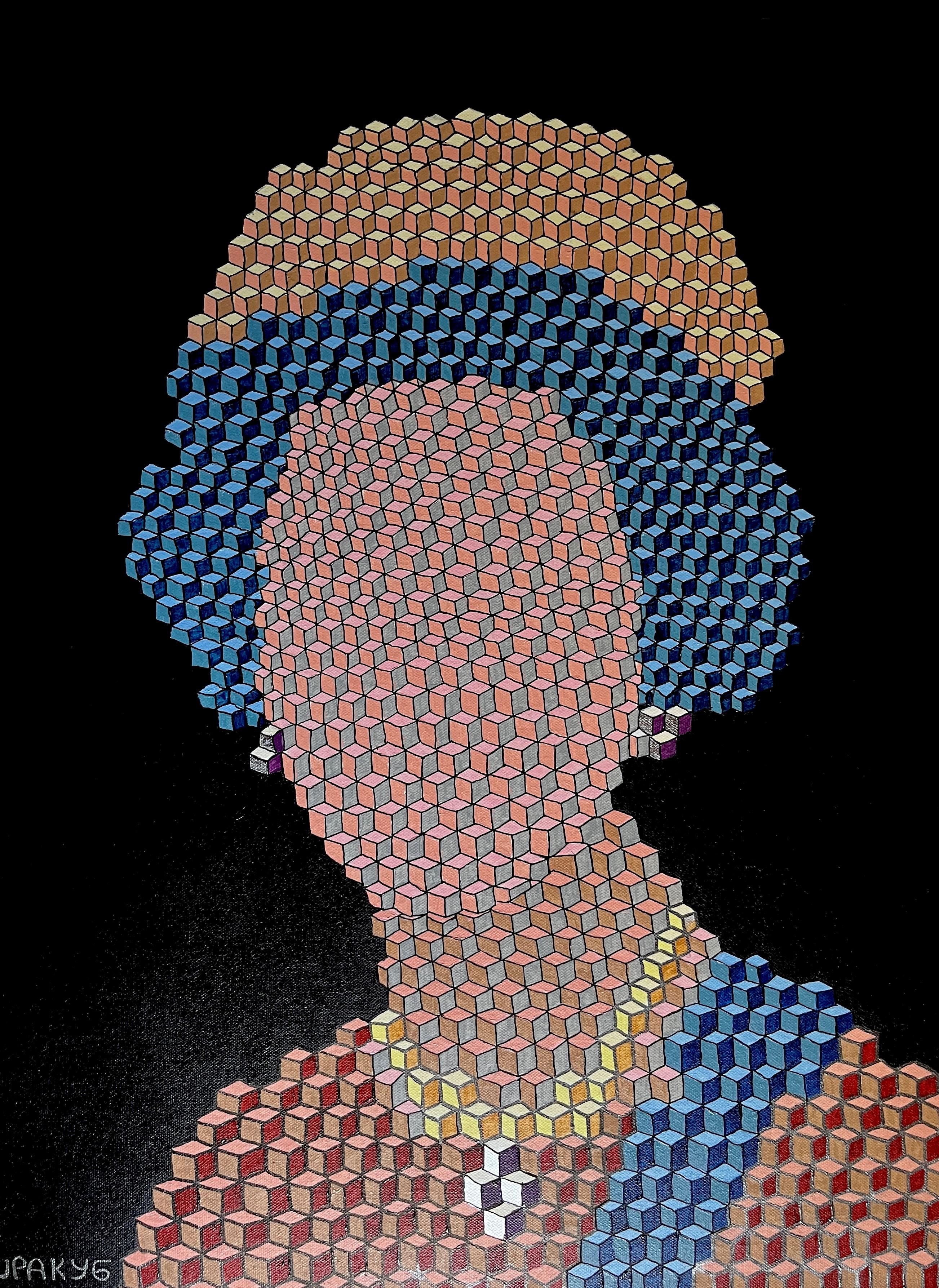 Ira Kub Figurative Painting - Elizabeth II, 80x60cm, acrylic on canvas