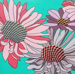 Flowers , 60x60cm, acrylic on canvas