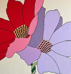 Flowers , 60x60cm, acrylic on canvas