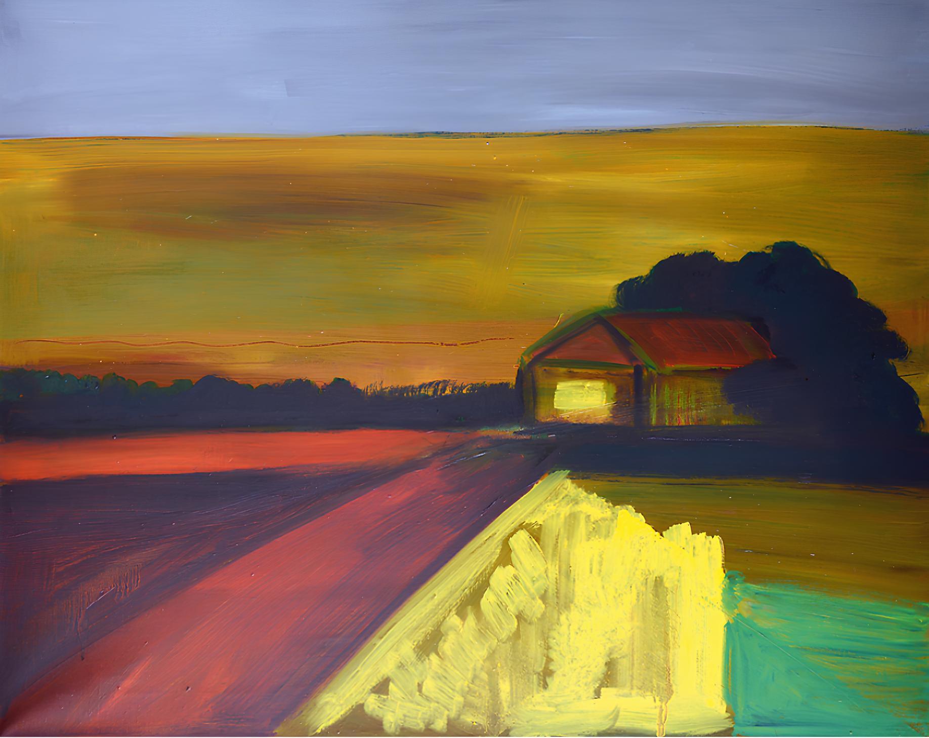 Village, 80x100 cm, oil, canvas - Art by Alexandra Lisina