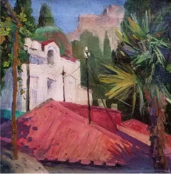 Tetti , 40x40 cm, olio su tela