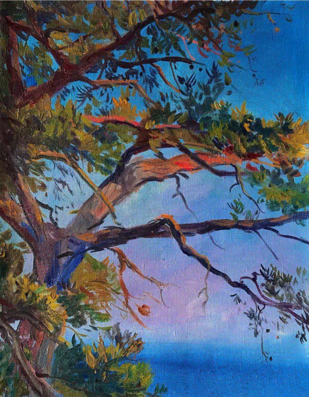 Ksenia Saldaeva Figurative Painting - At sunset , 40x50 cm, oil on canvas