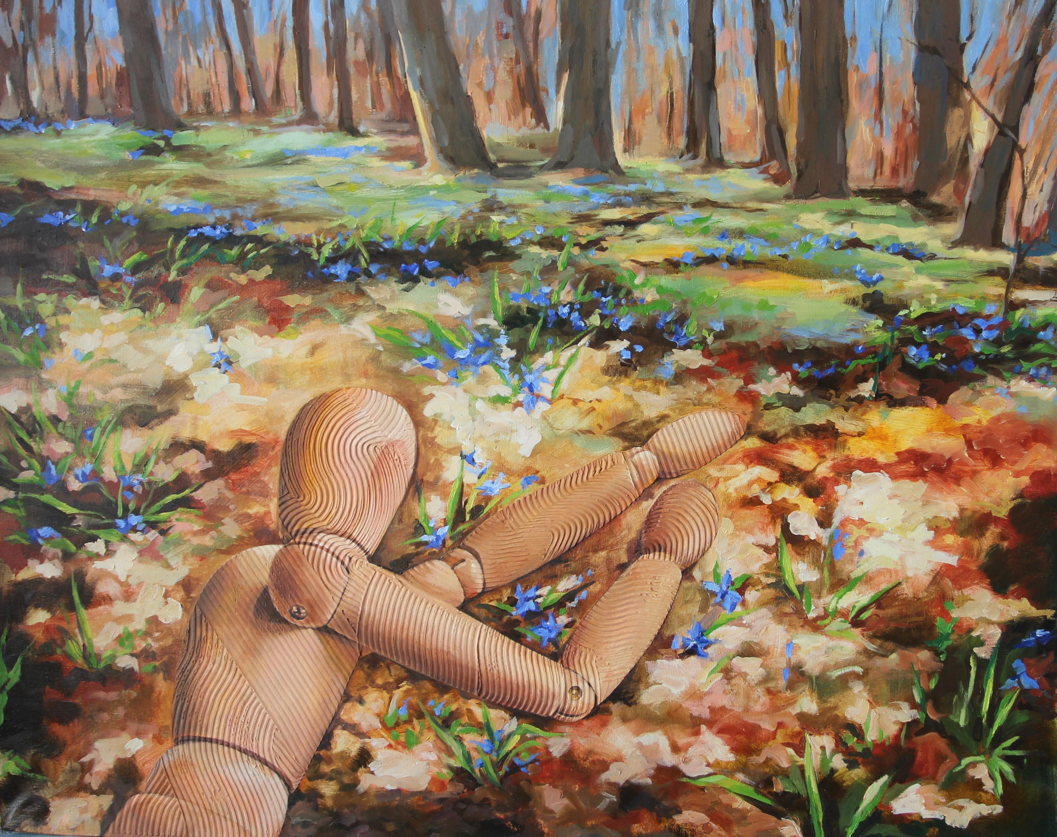 Spring, 99x79cm, acrylic on canvas - Painting by Irina Aleksandrova