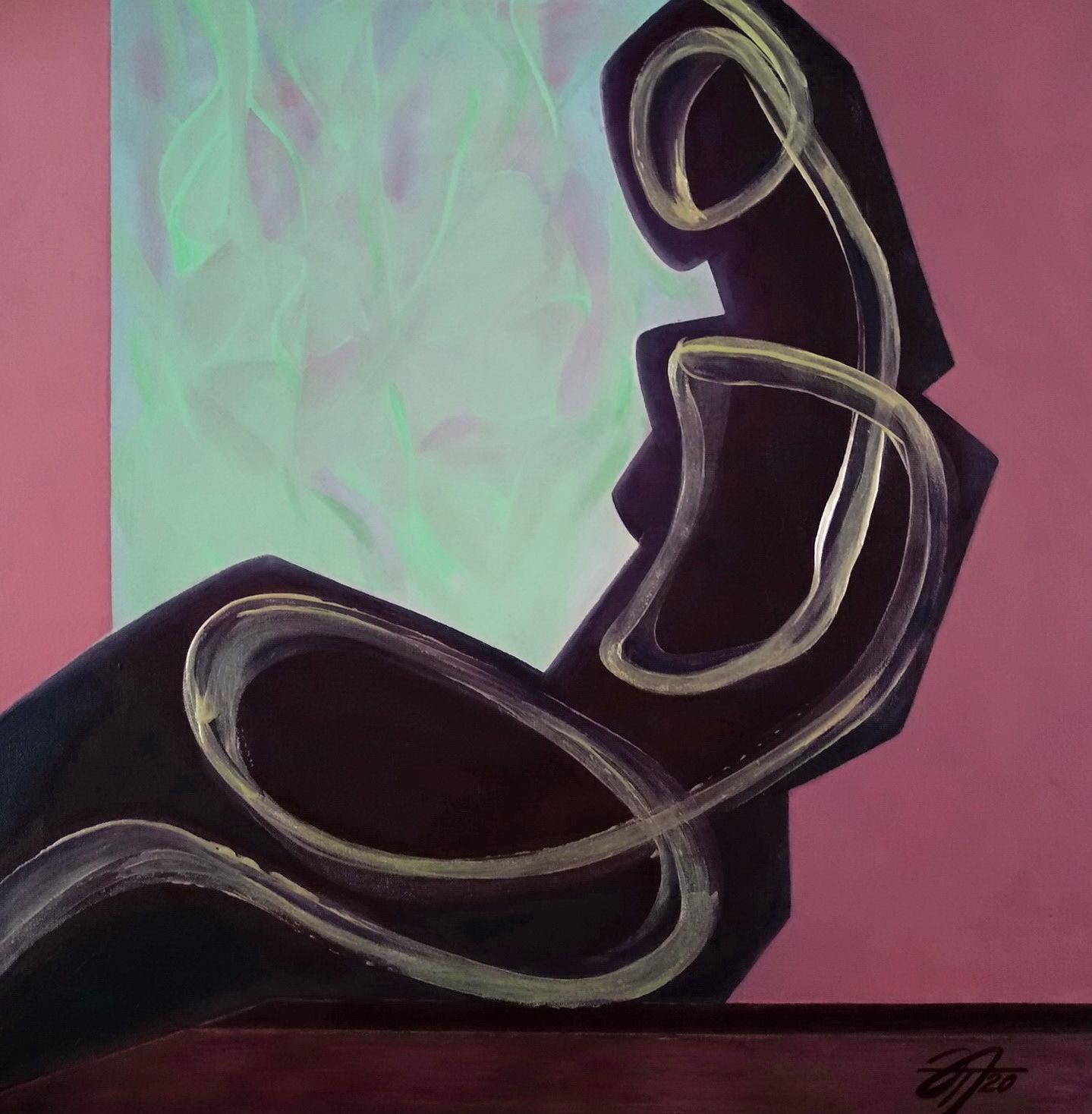 Isolation, 60x60cm, acrylic on canvas - Art by Tatiana Nega