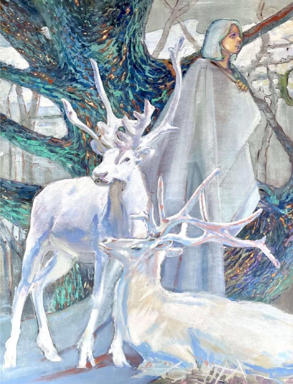 Demeure du silence, 110x90cm , huile, toile - Art de Olga Bordey