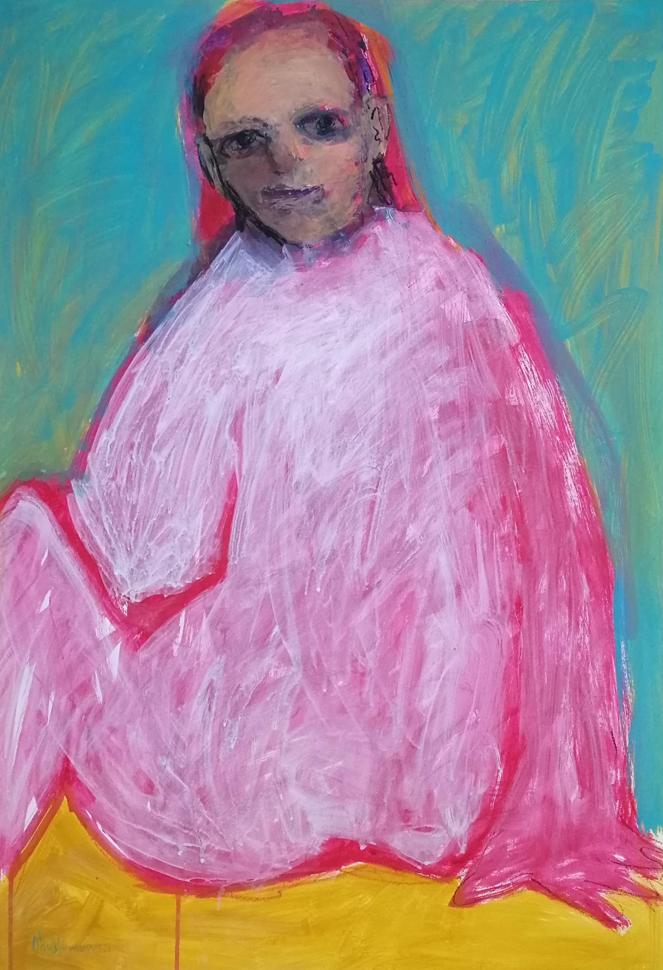 Elena Naushirvanova  Figurative Painting - Heat, 78x54cm, acrylic on paper, pastel