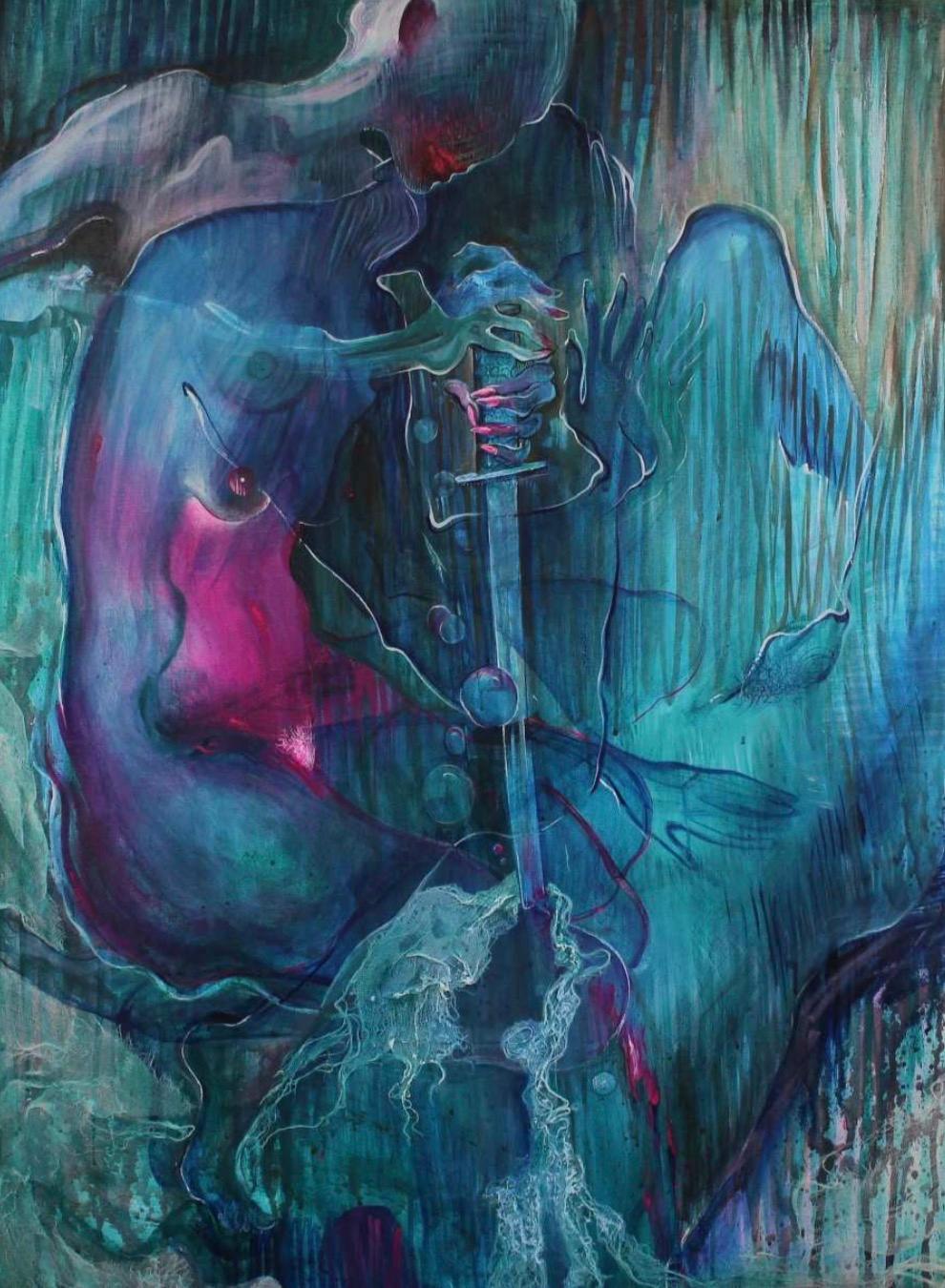 Judith, 110x90, Acrylic on canvas - Painting by Varvara Balashova