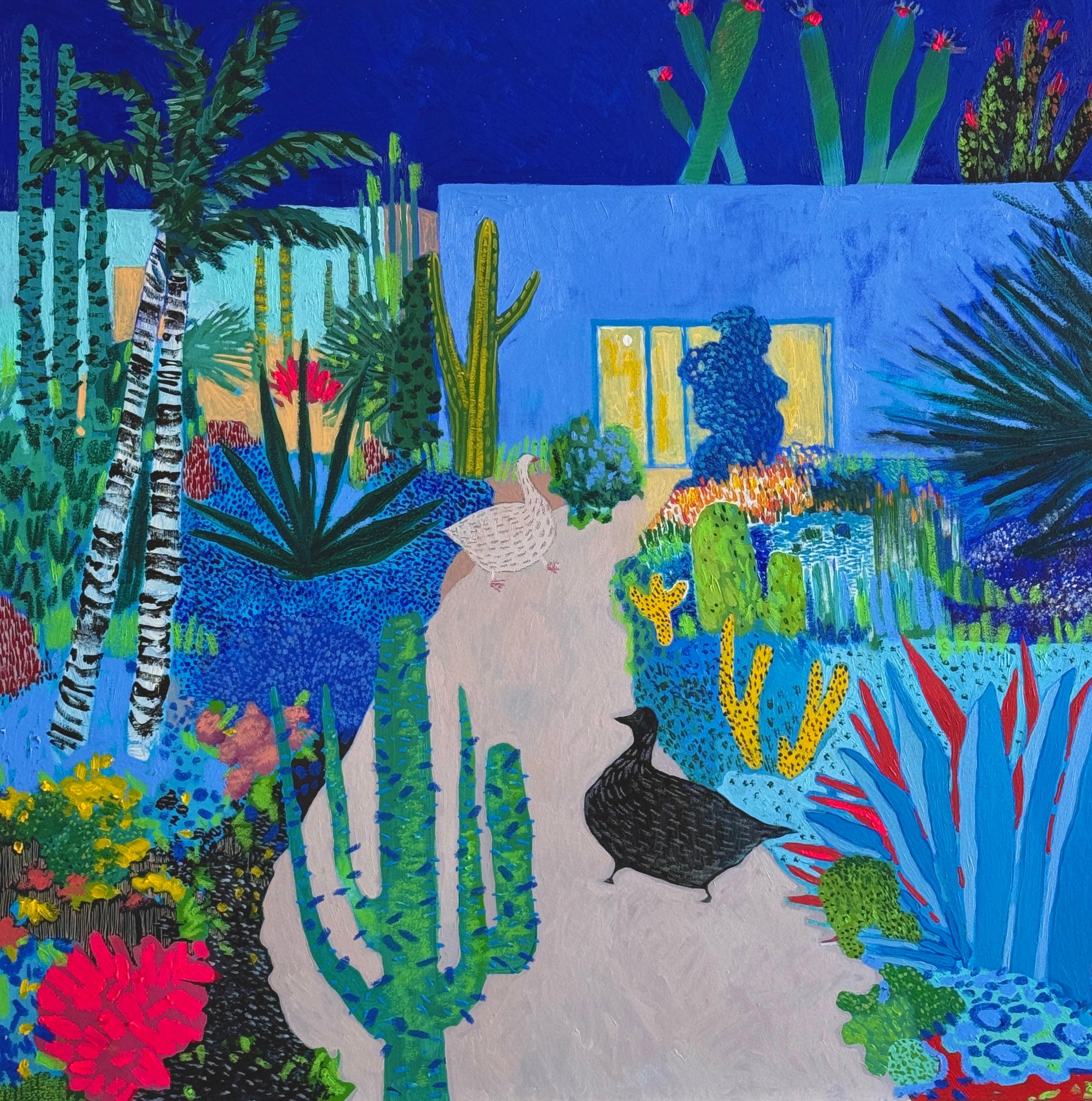 Invitation, 90x90 cm, acrylic  on canvas - Painting by Elizeveta Pugacheva