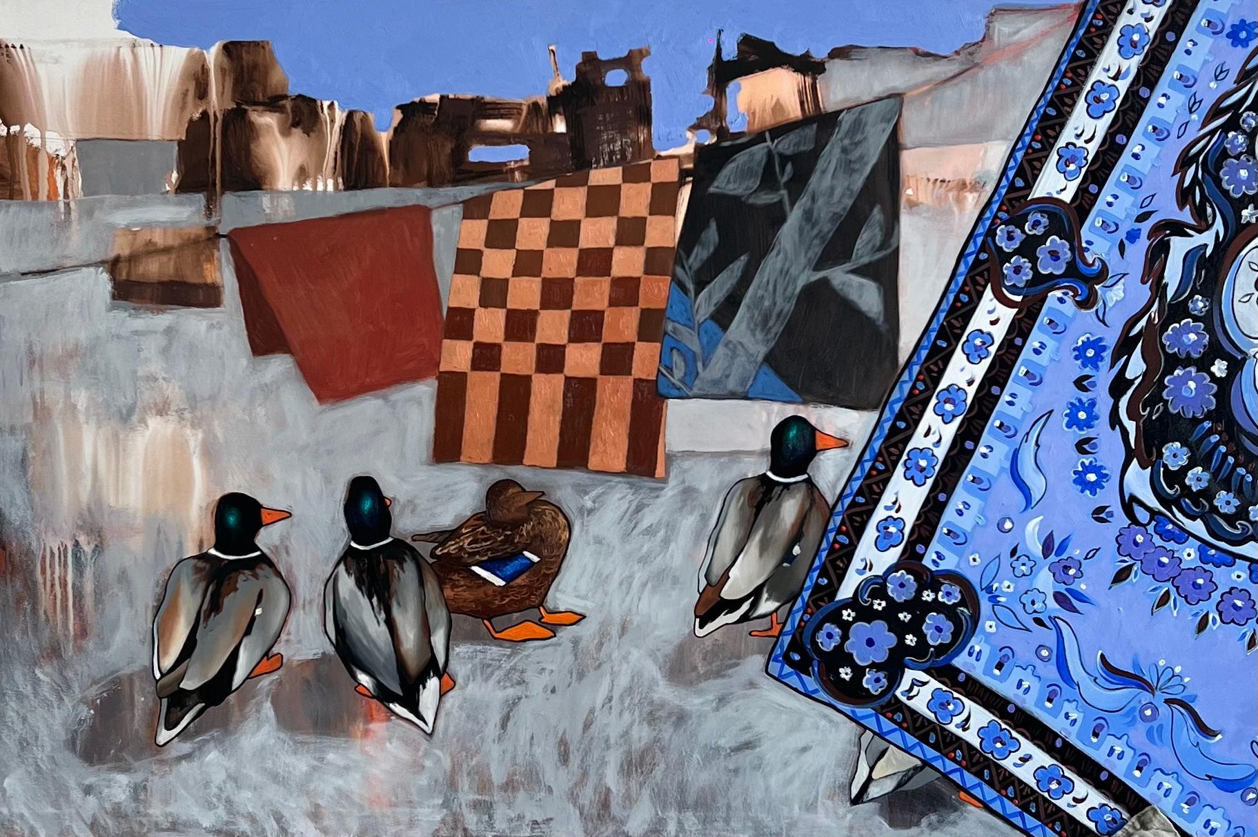 Shelter, 80x120 cm, oil on canvas - Painting by Elizeveta Pugacheva