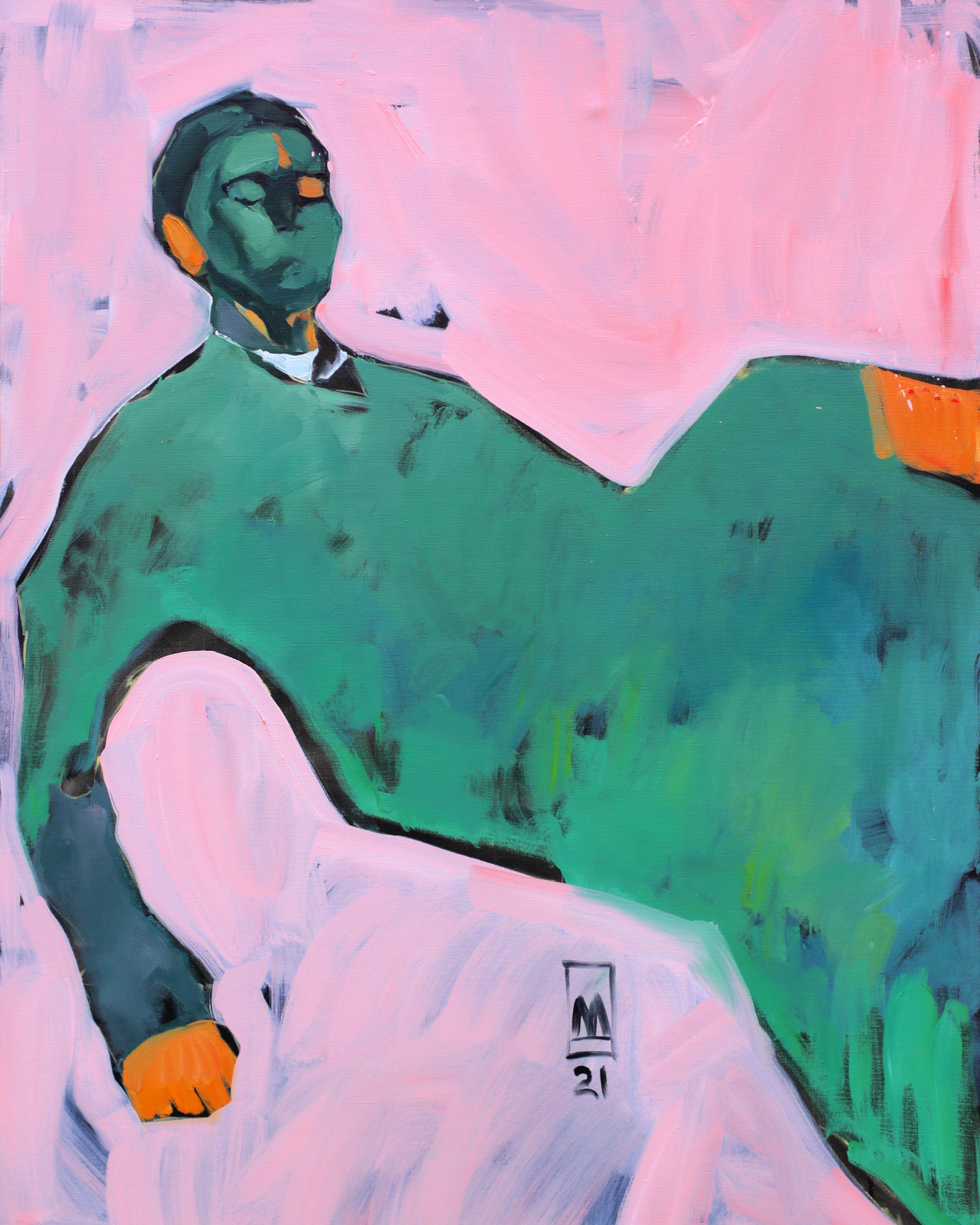 Midday nap, 130x100 cm, oil on canvas - Art by Anastasiia Danilenko