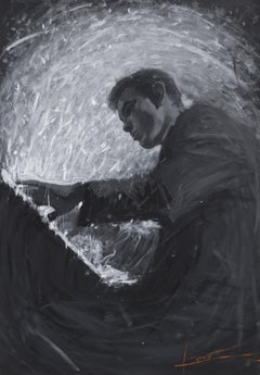 PIANIST, 100x70 cm, tempera/ paper
