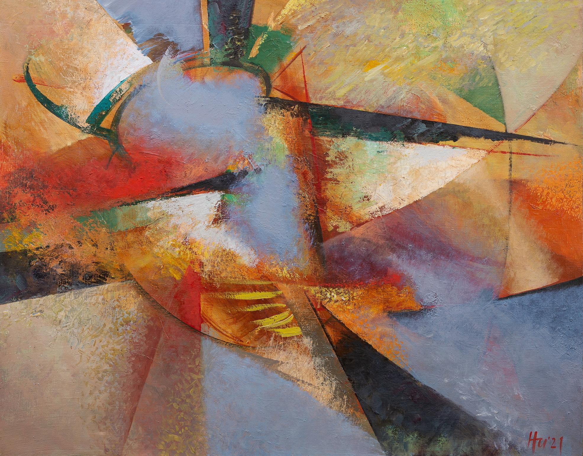 Ivan Nesvetailo Figurative Painting - I want to fly , 80x90 cm, oil on canvas